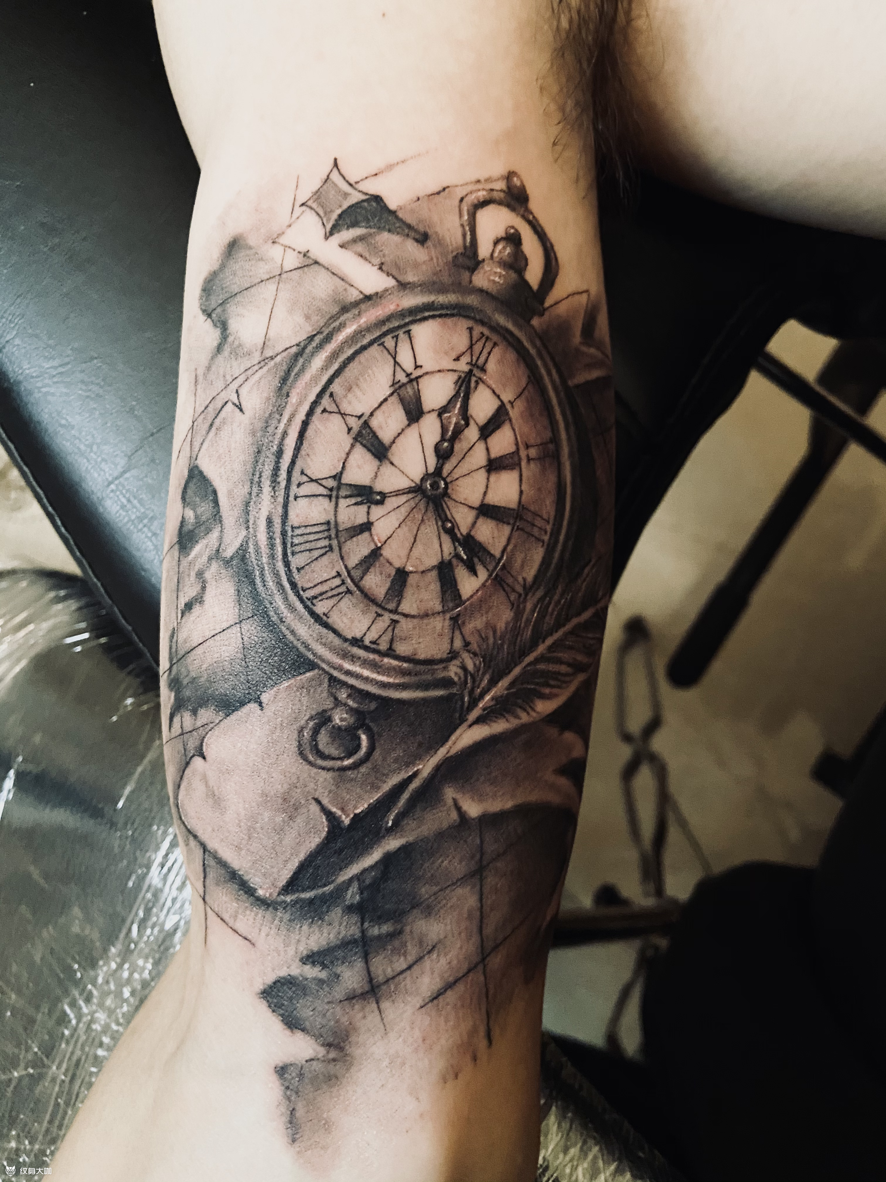 怀表_纹身图案手稿图片_杨智杰的纹身作品集
