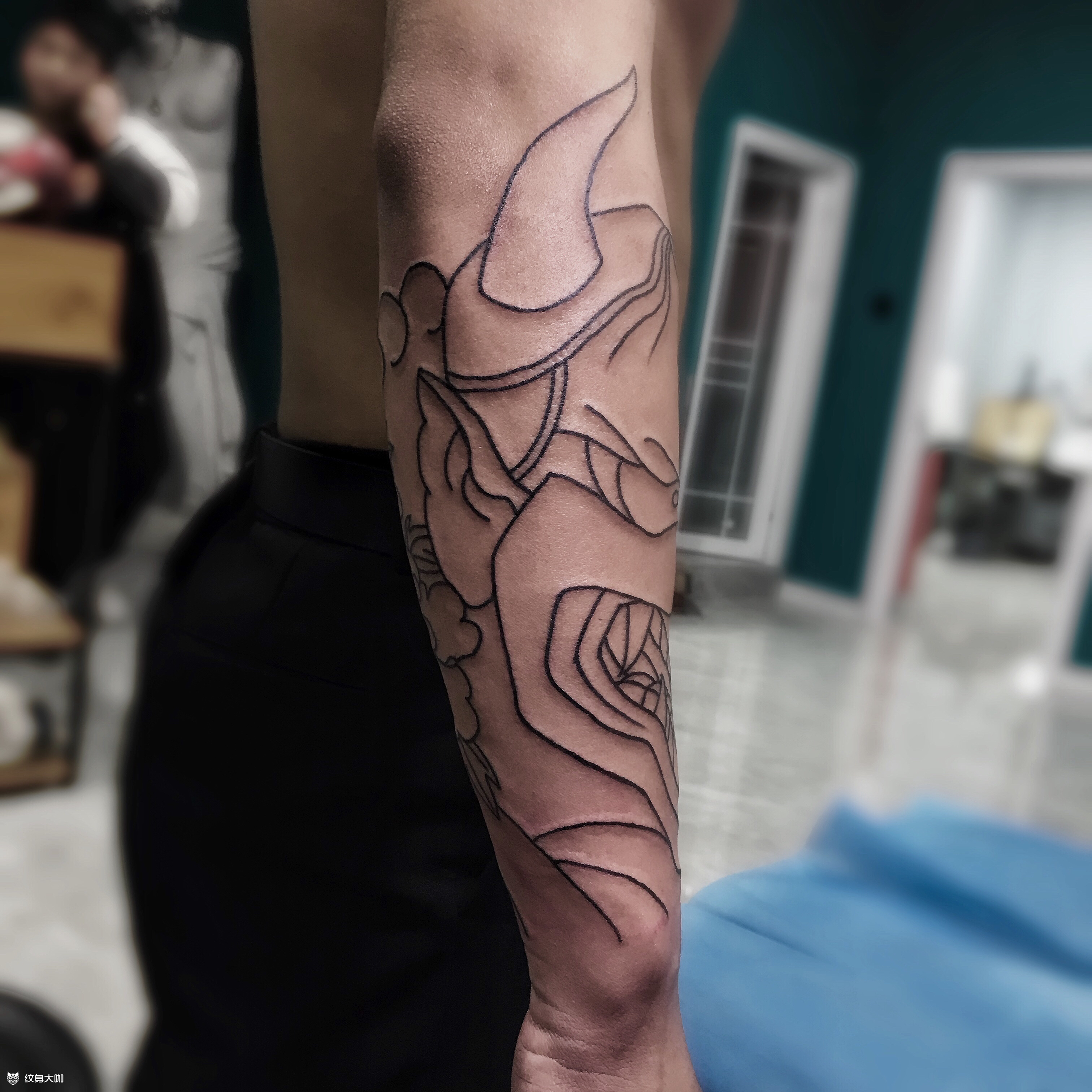 半臂般若牡丹线条打雾下次继续