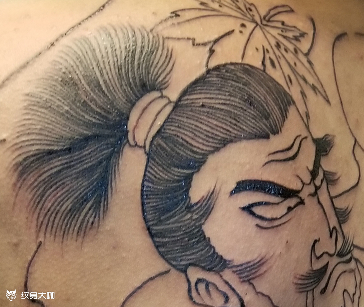 老传统日式武士_纹身图案手稿图片_康志成的纹身作品集