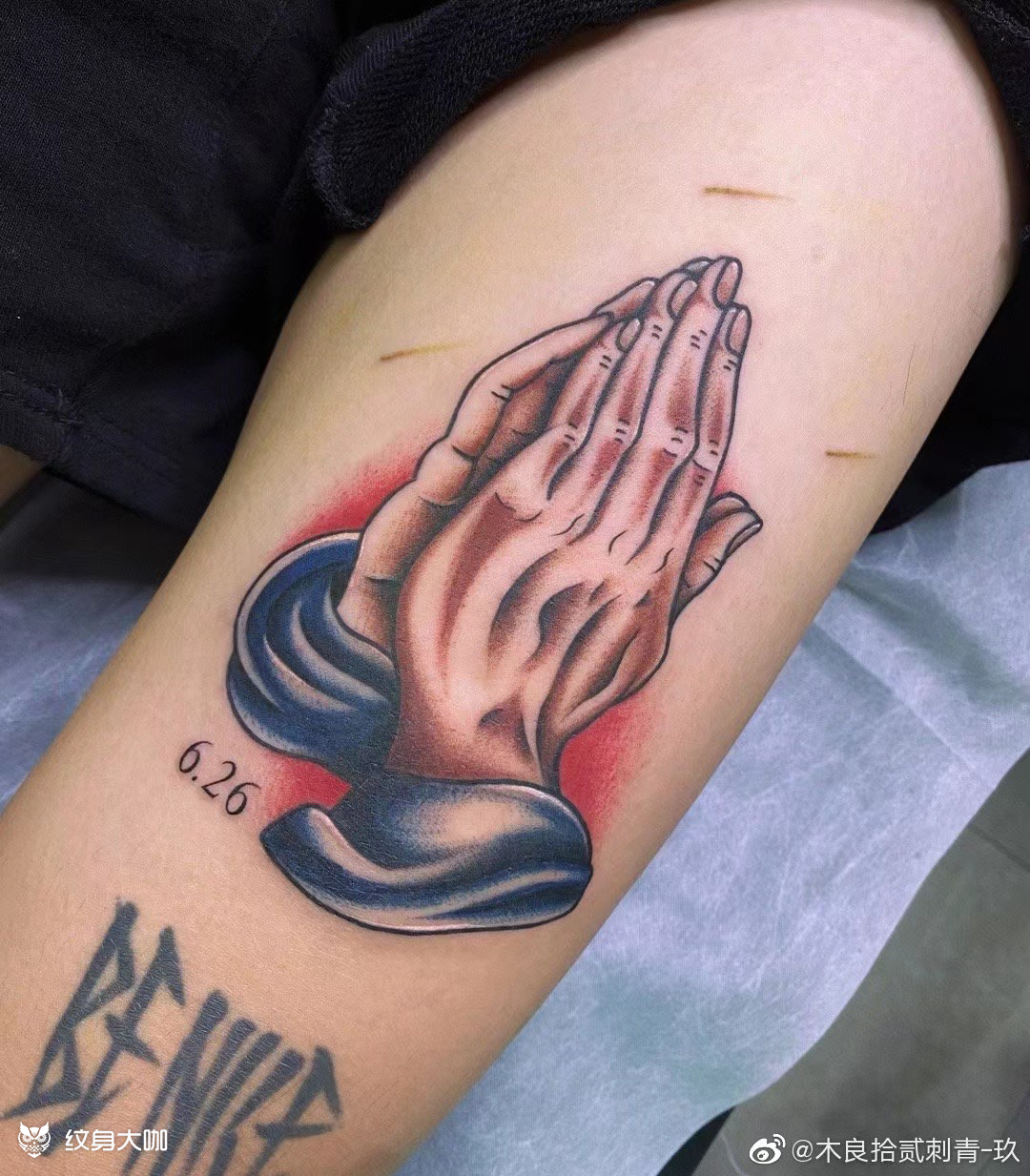 old school 祈祷之手_纹身吧社区 - 纹身大咖