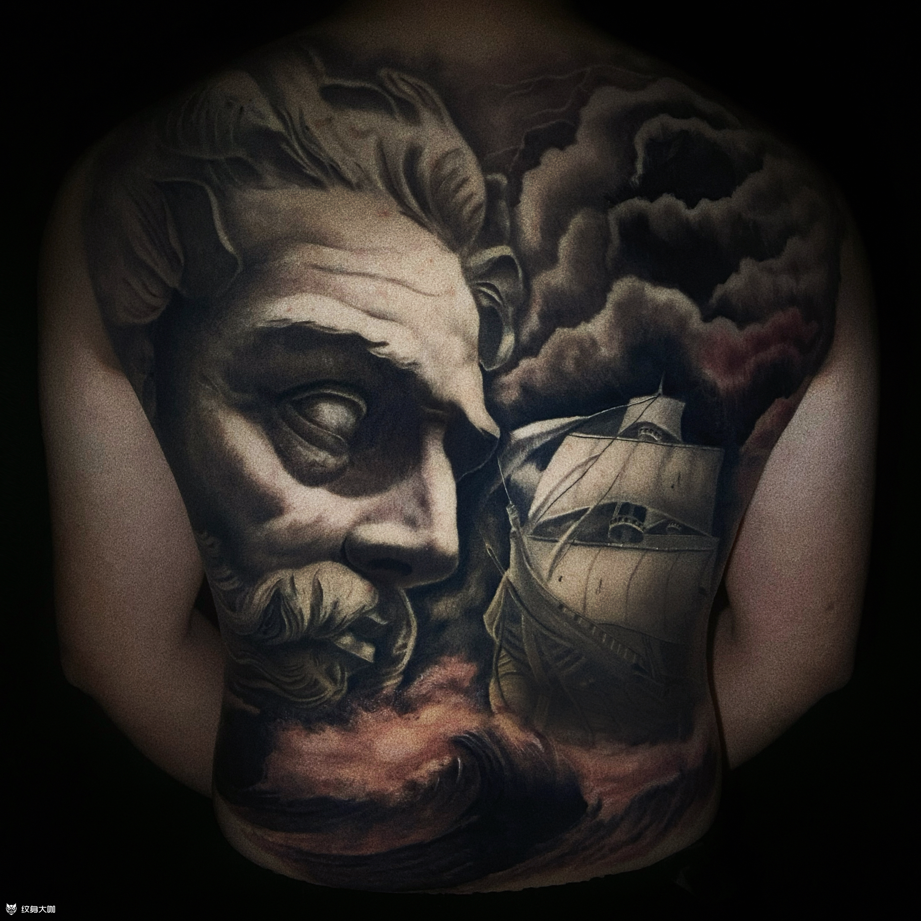 海神波塞冬_纹身图案手稿图片_远洋的纹身作品集