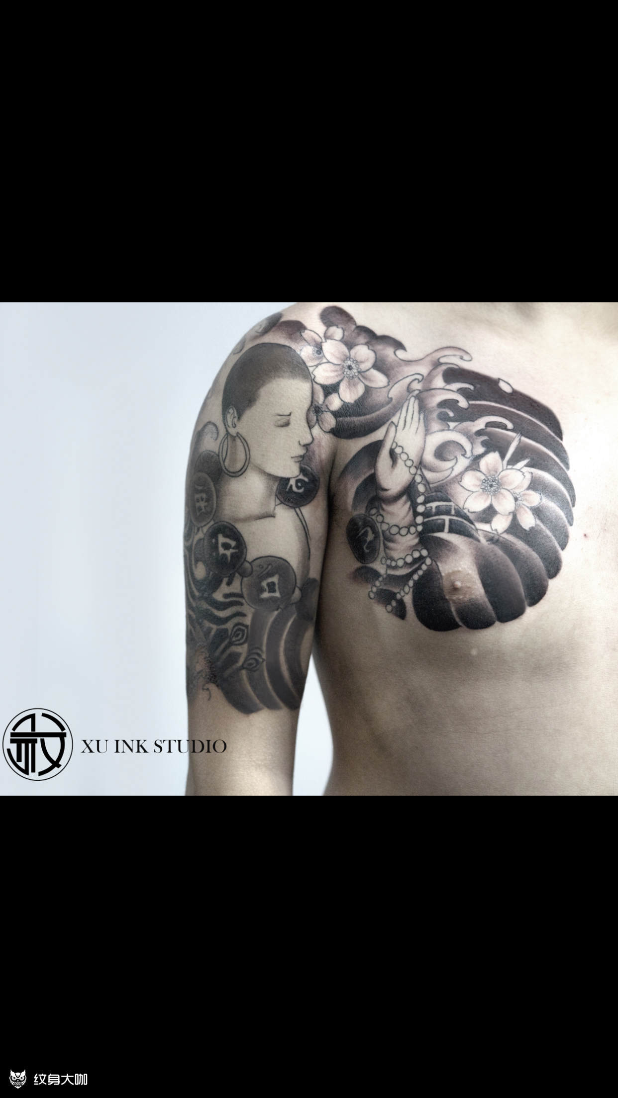 地藏王菩萨_纹身图案手稿图片_xuink-志海的纹身作品集