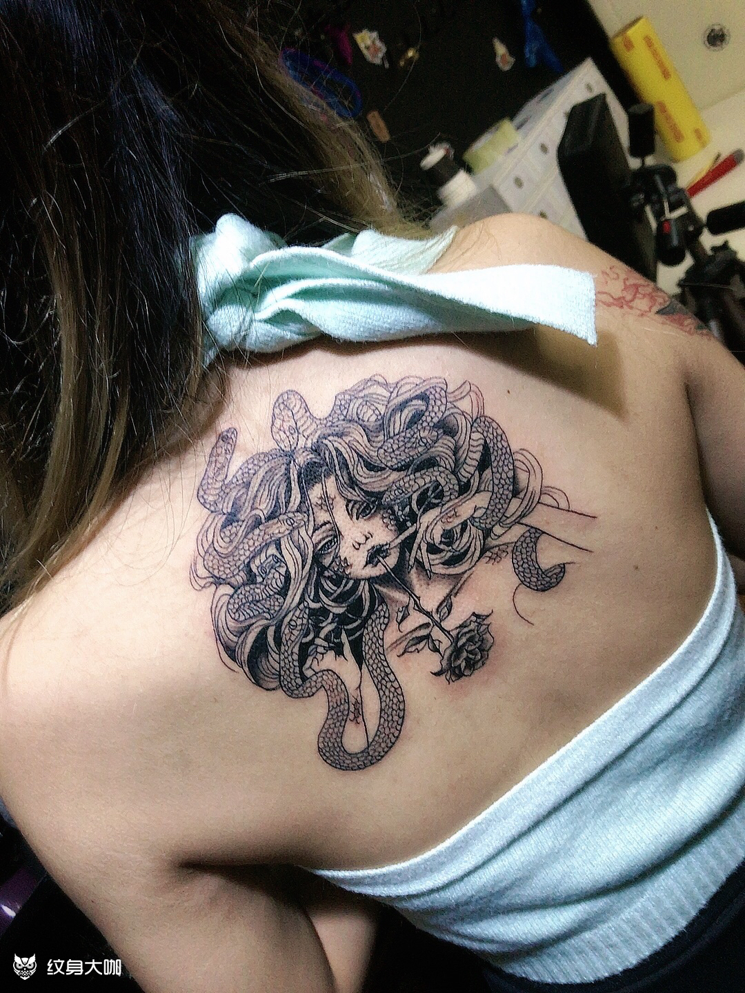 美杜莎女王_纹身图案手稿图片_洛洛的纹身作品集