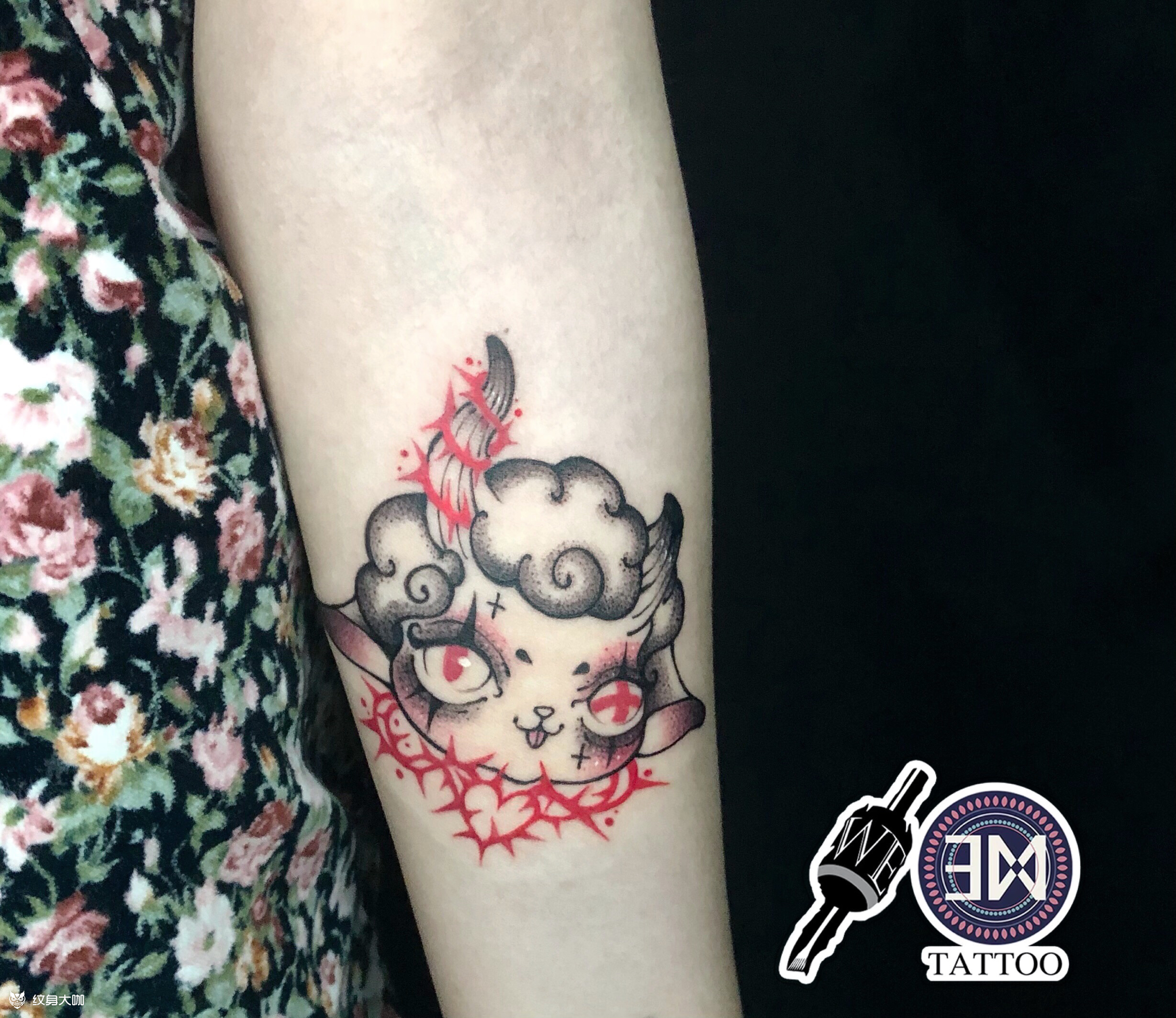 亚文化甜丧系恶魔羊_纹身图案手稿图片_膛浆的纹身作品集