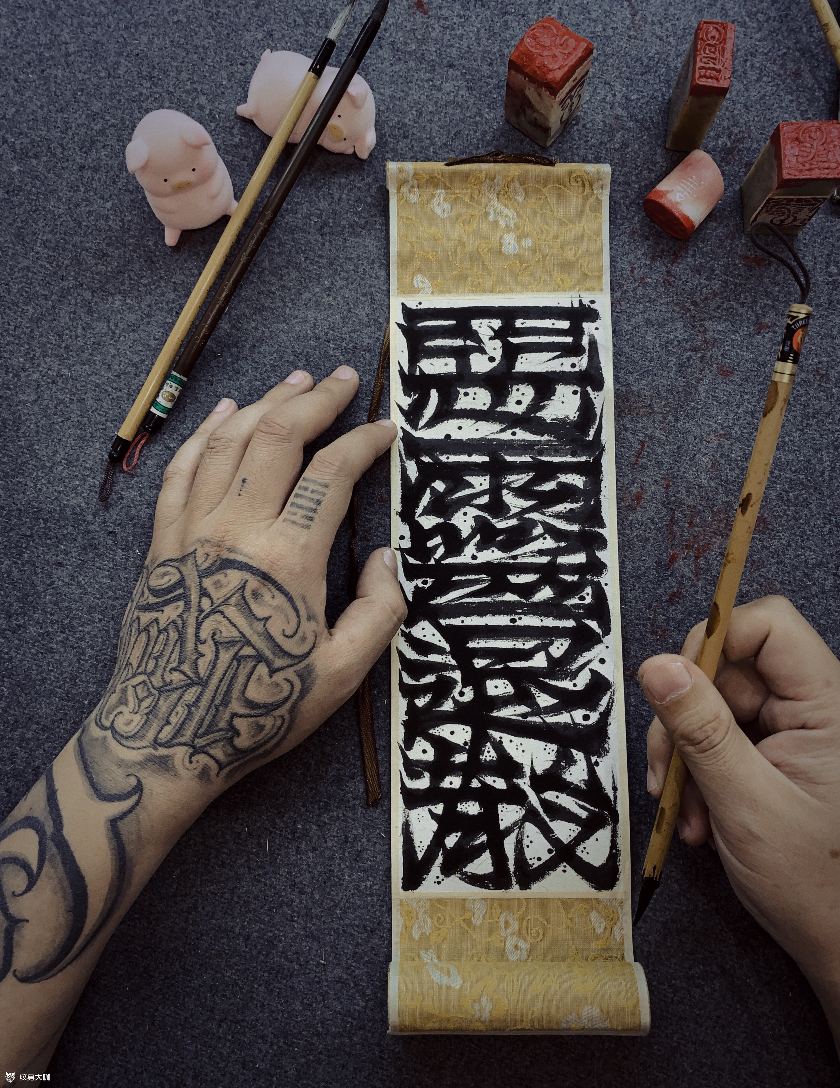 恶灵退散_纹身图案手稿图片_付强的纹身作品集