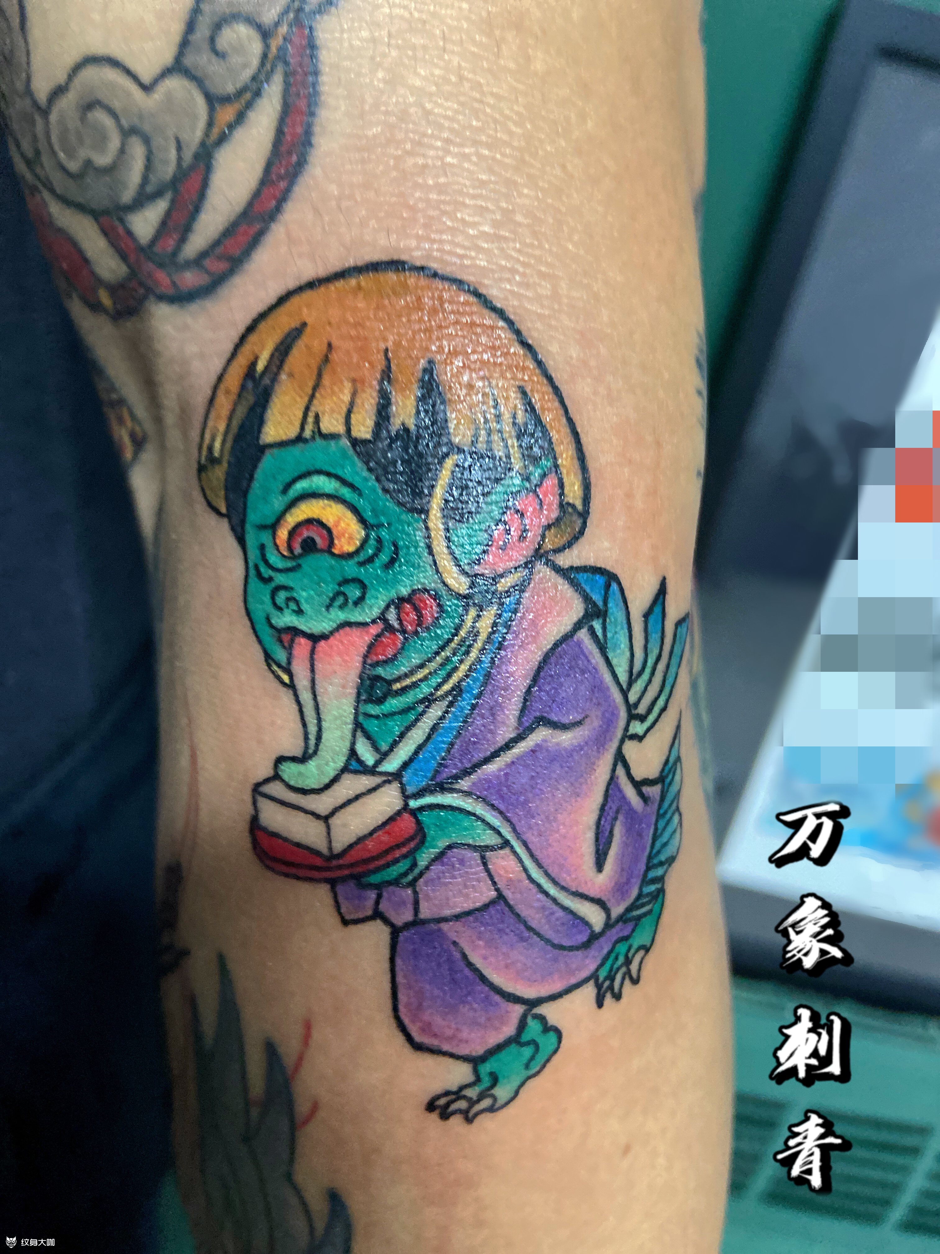 日式老传统豆腐小僧_纹身图案手稿图片_吴w的纹身作品集