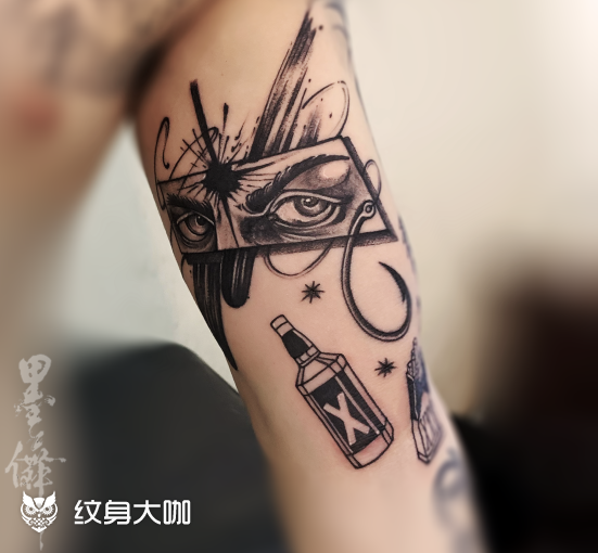 手臂内侧tattoo_纹身图案手稿图片_岩强的纹身作品集
