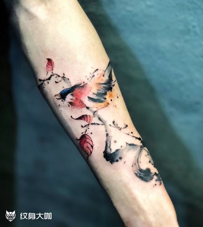 水墨_纹身图案手稿图片_朱峻岩的纹身作品集