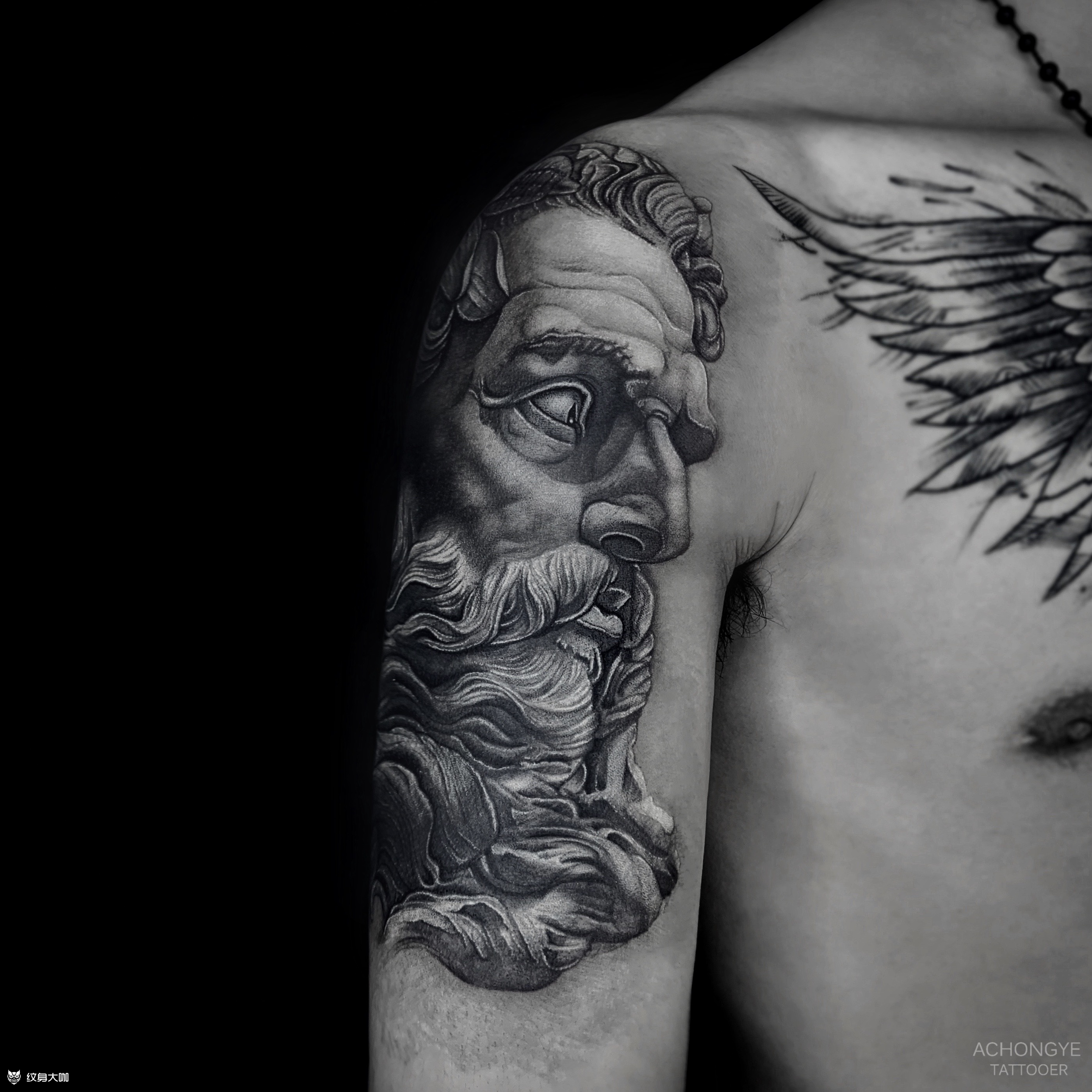 海神波塞冬_纹身图案手稿图片_阿虫枼的纹身作品集