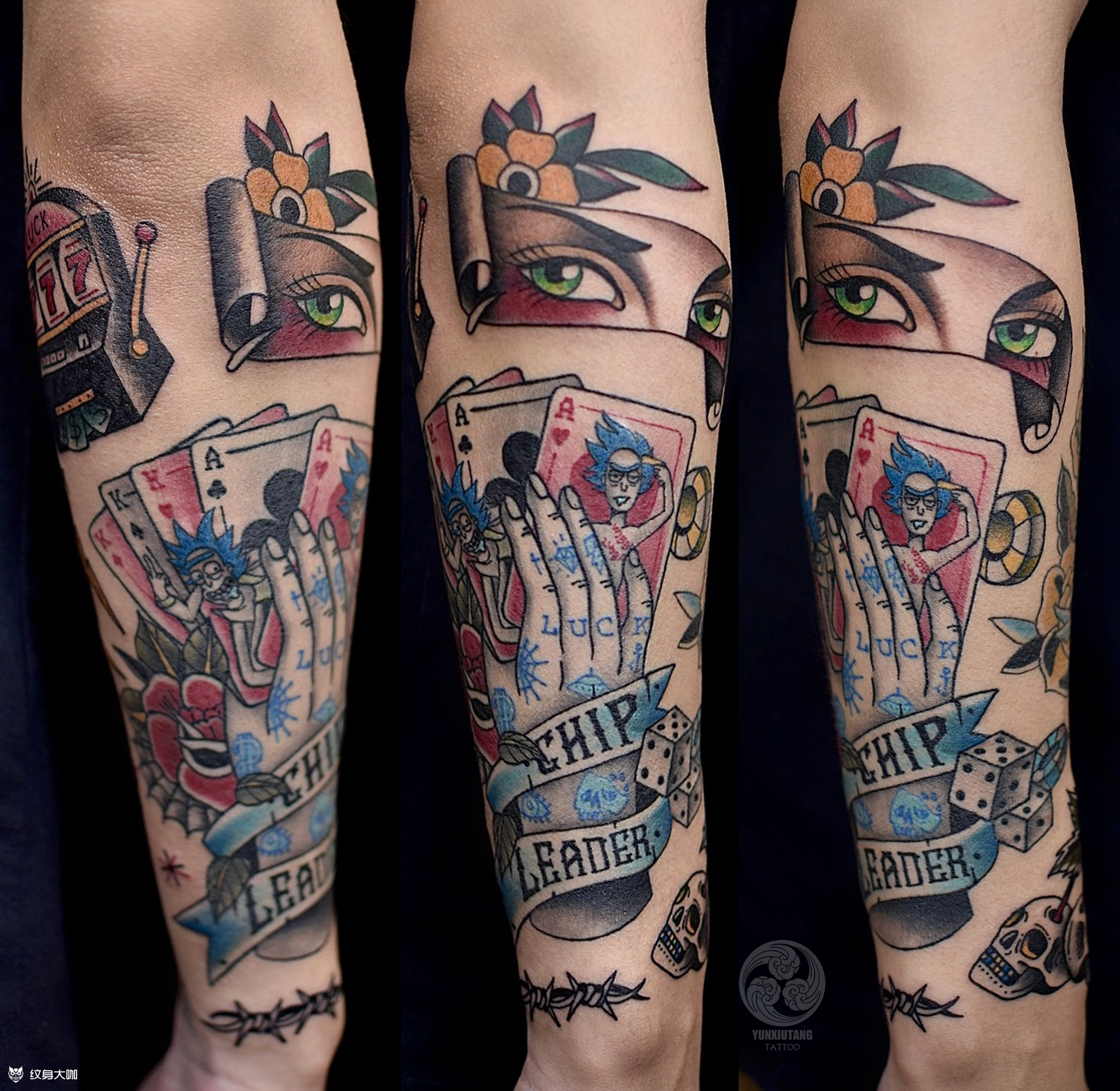 old school拼接_纹身图案手稿图片_张小龙的纹身作品集