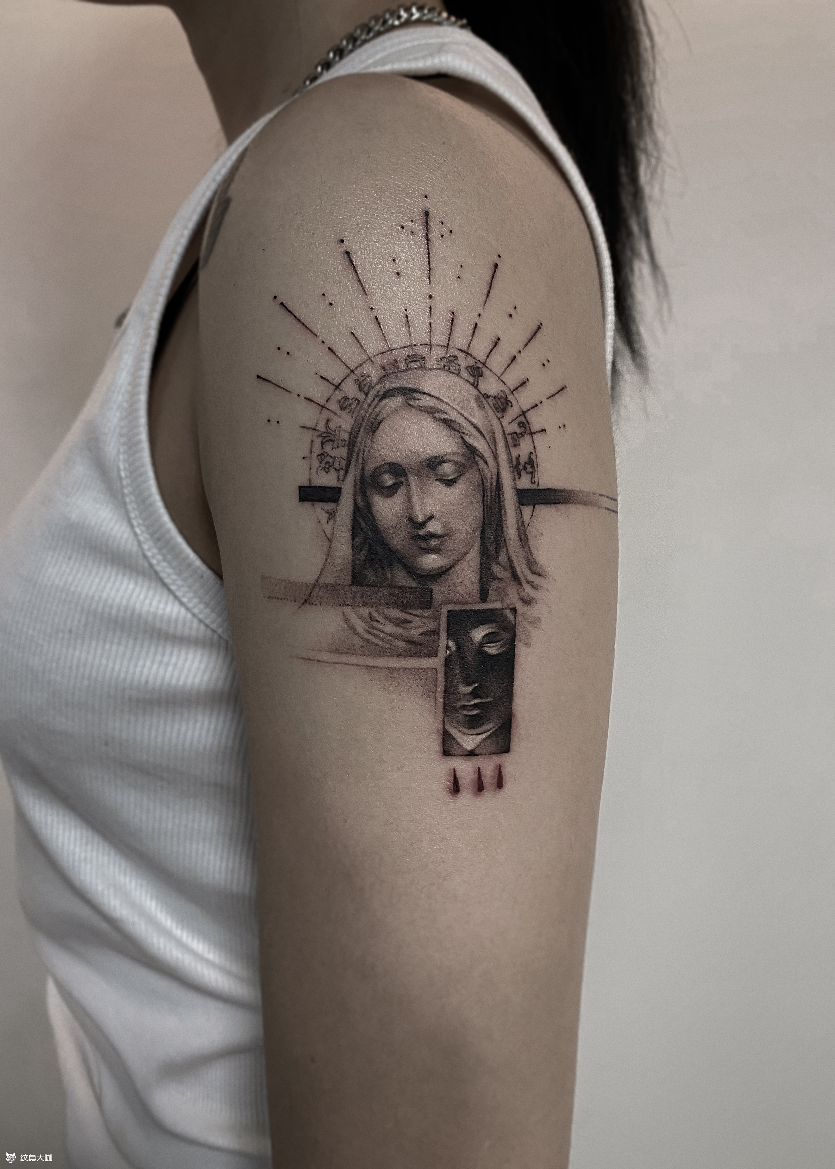 圣母_纹身图案手稿图片_大熊的纹身作品集