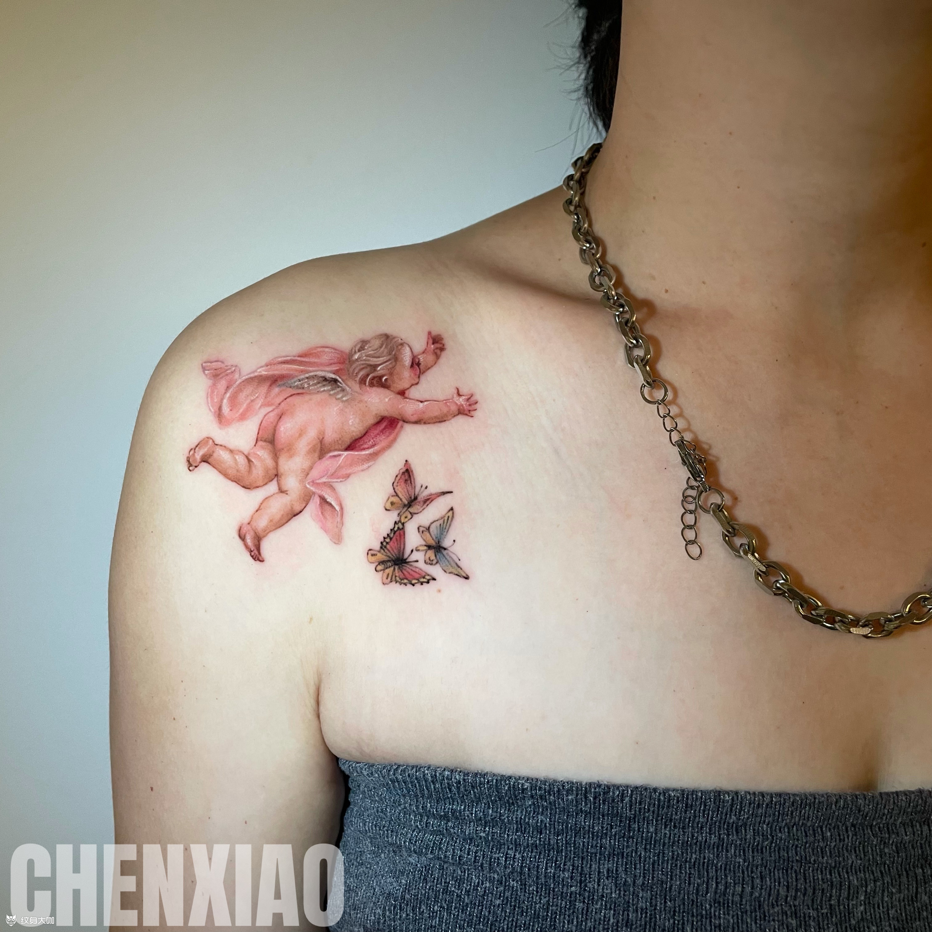 辣妈的小天使_纹身图案手稿图片_陈晓的纹身作品集