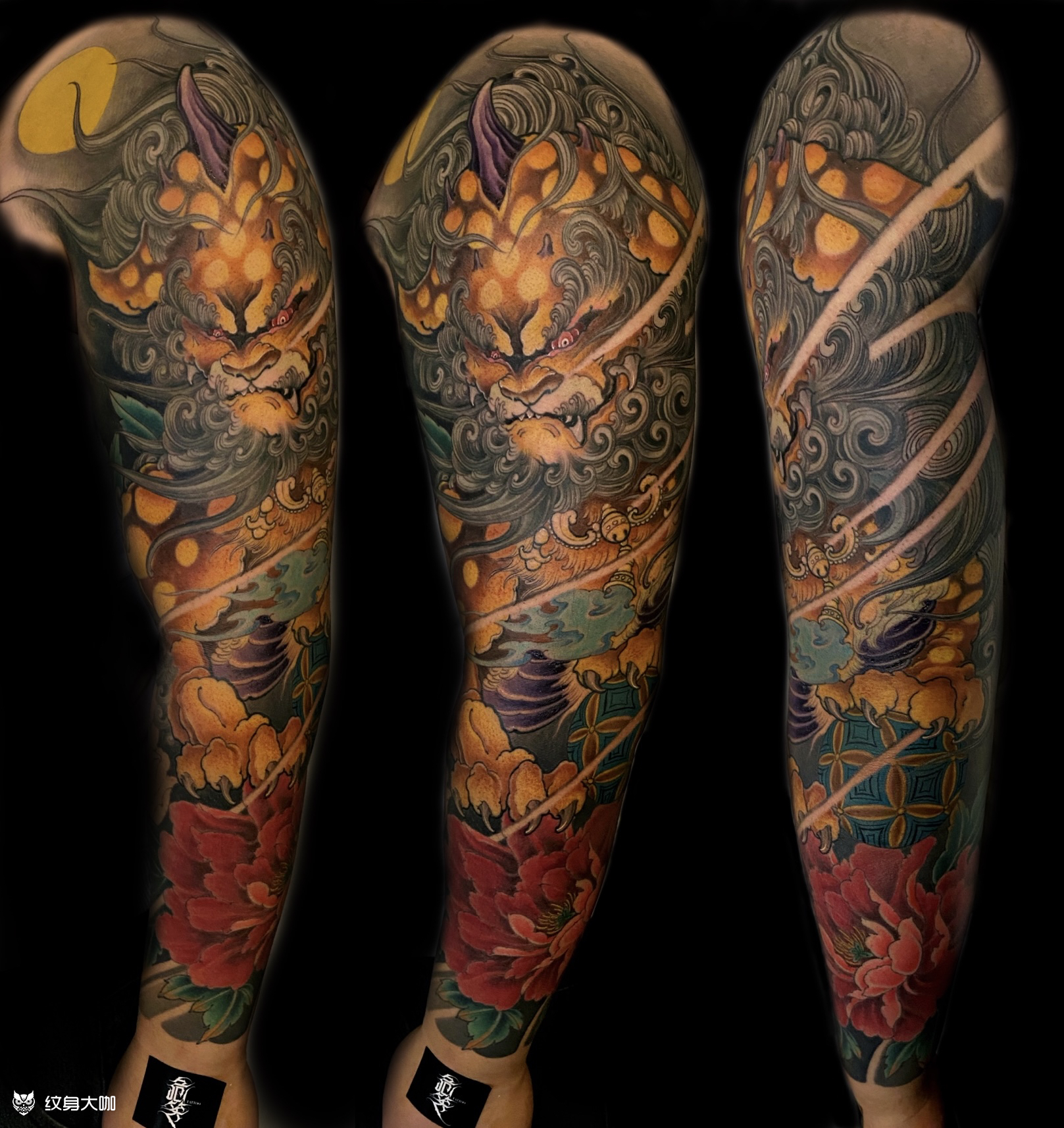 作品简介:本人新传统花臂作品:谛听  谛听是地藏菩萨经案下伏着的通灵