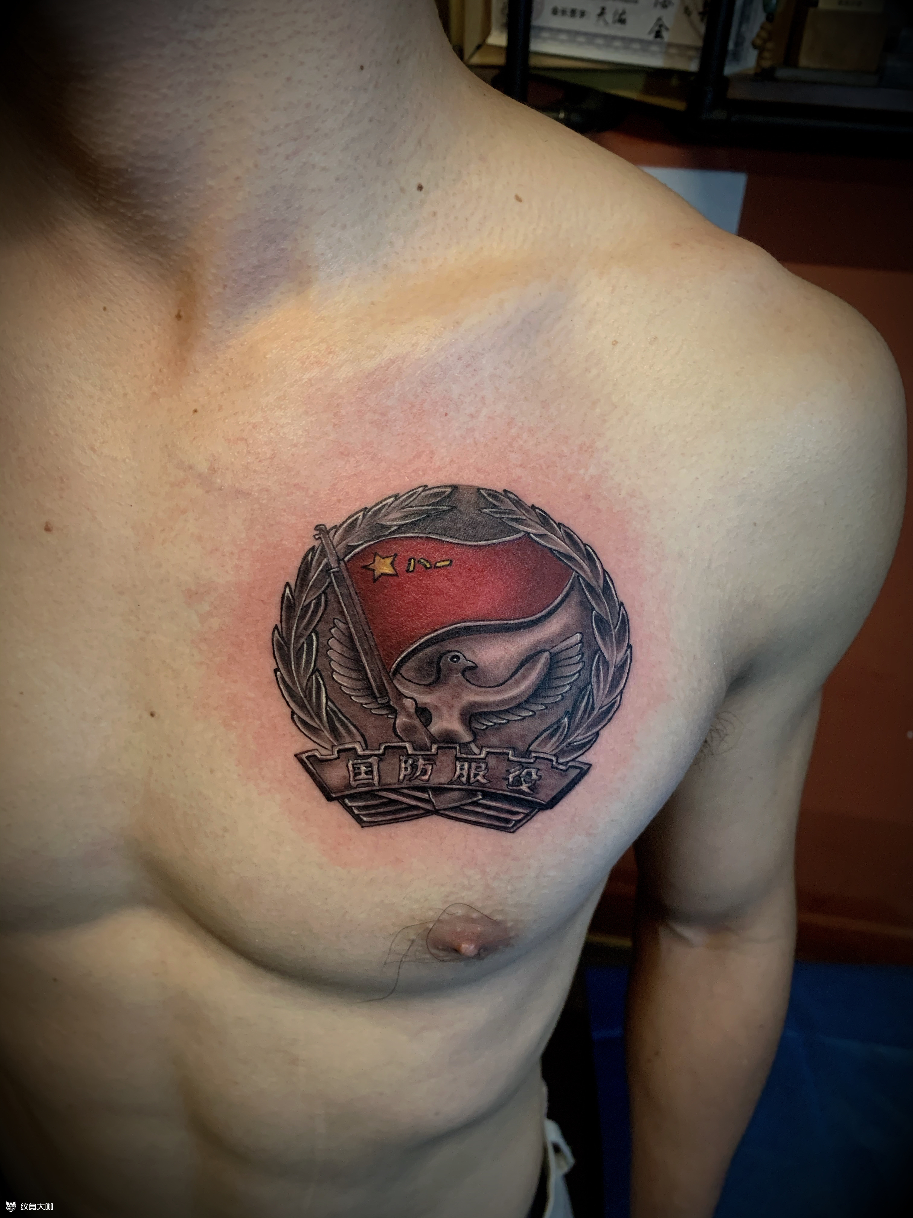 对部队热爱与留恋_纹身图案手稿图片_顾政新的纹身作品集