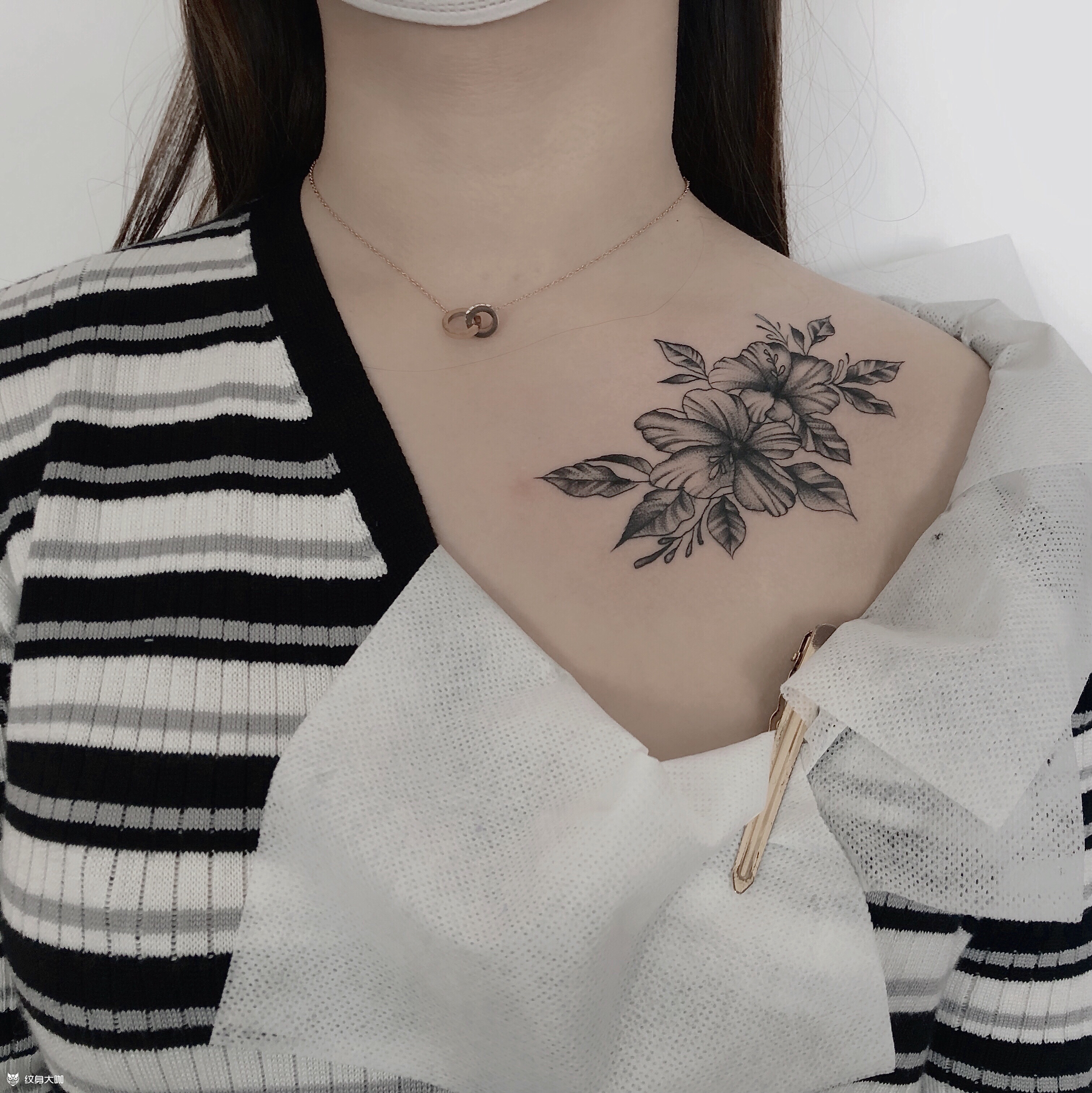 肩部素花_纹身图案手稿图片_李炎的纹身作品集