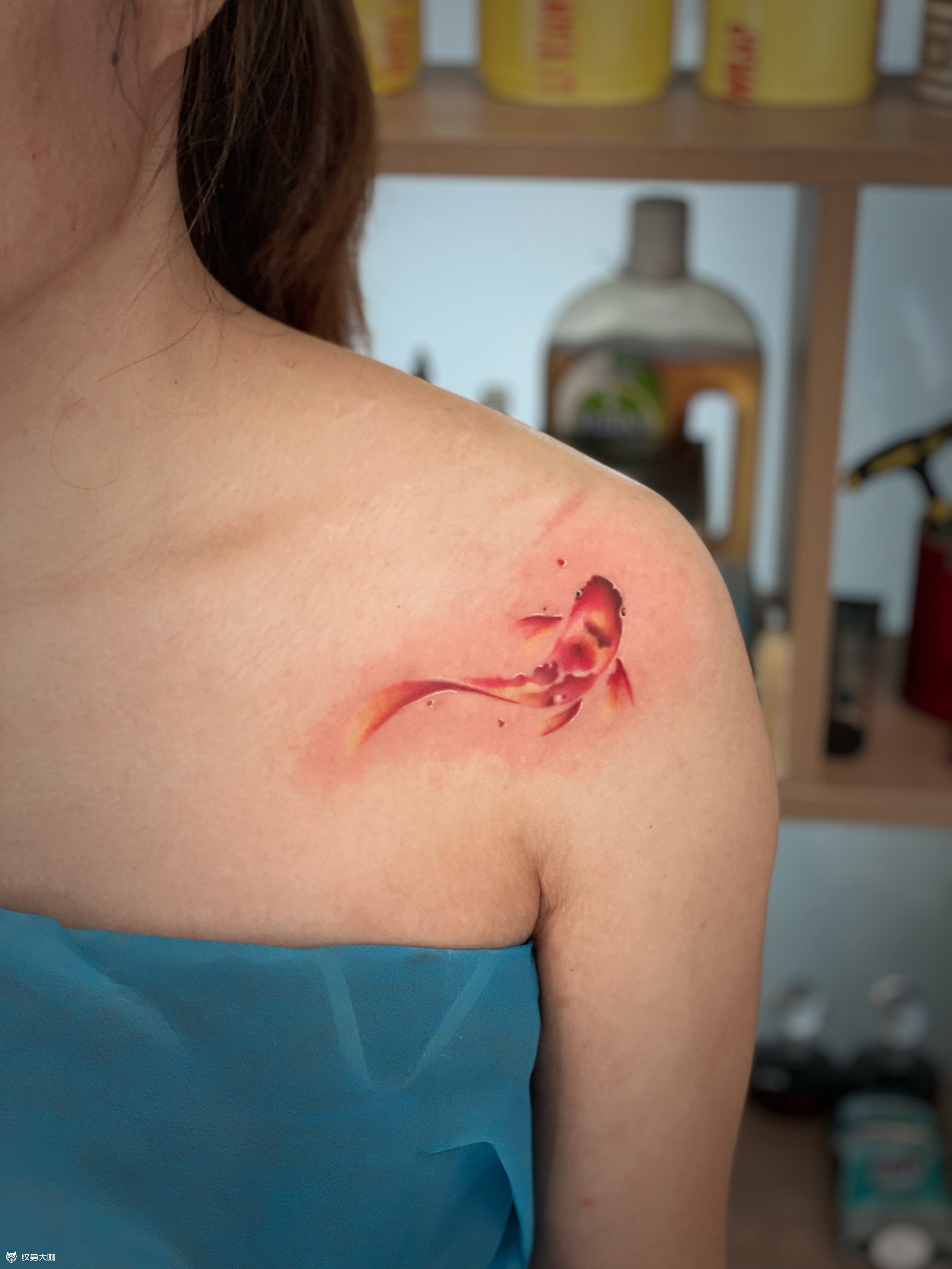 小金鱼_纹身图案手稿图片_自强的纹身作品集