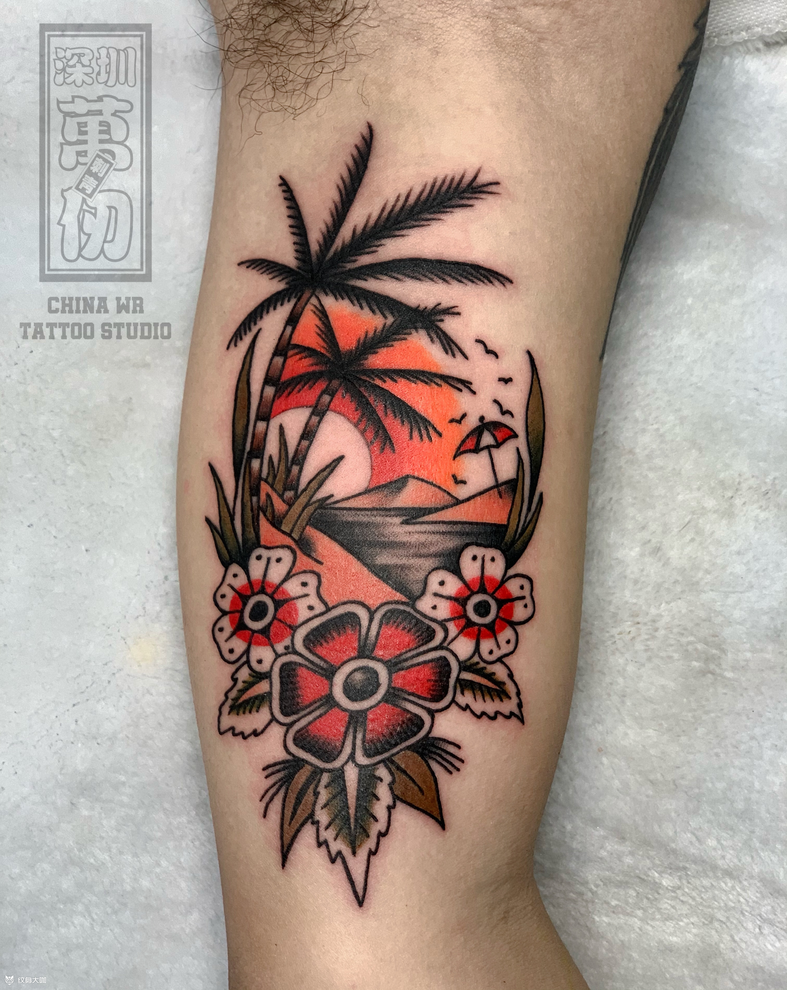 沙滩和椰树9215_纹身图案手稿图片_jessy的纹身作品集