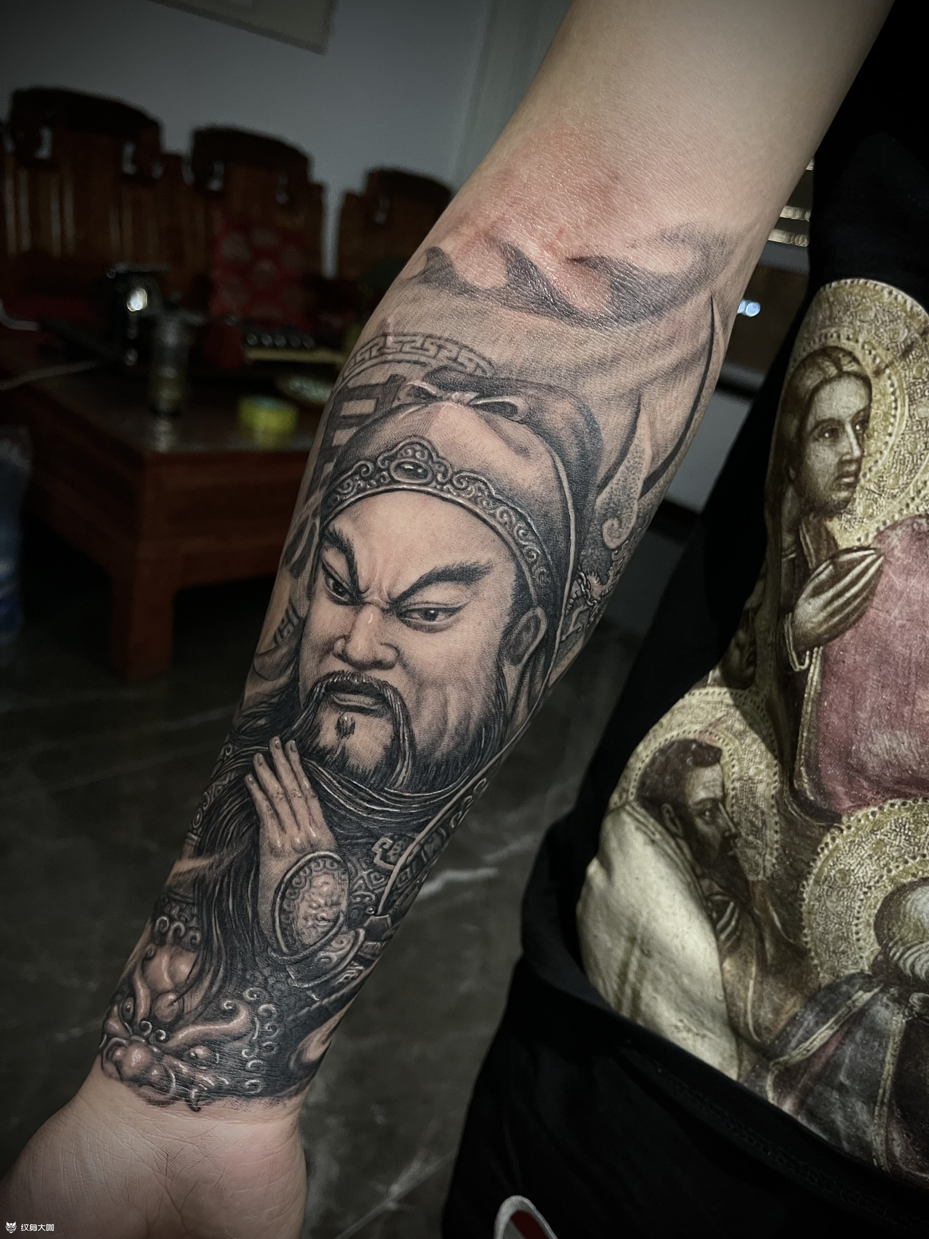 小臂关羽_纹身图案手稿图片_庄永生的纹身作品集