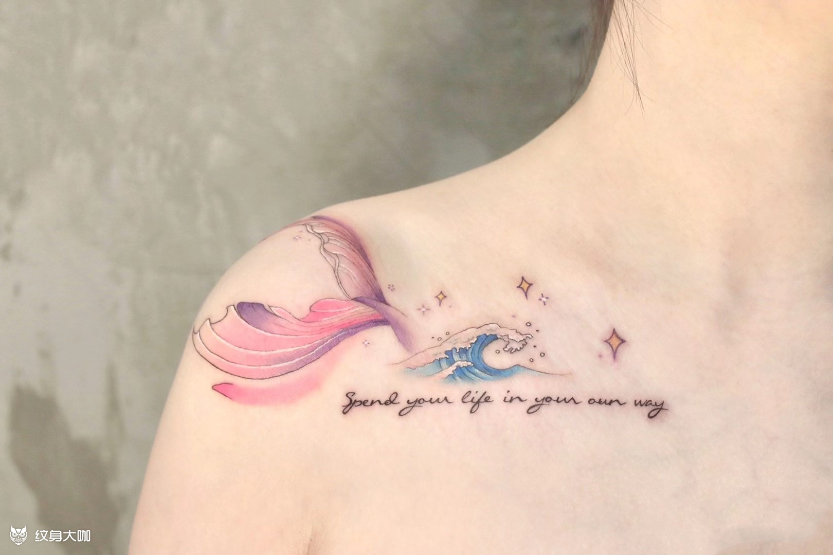 鱼尾来一枚小清新仙气浪漫的_纹身吧社区 - 纹身大咖