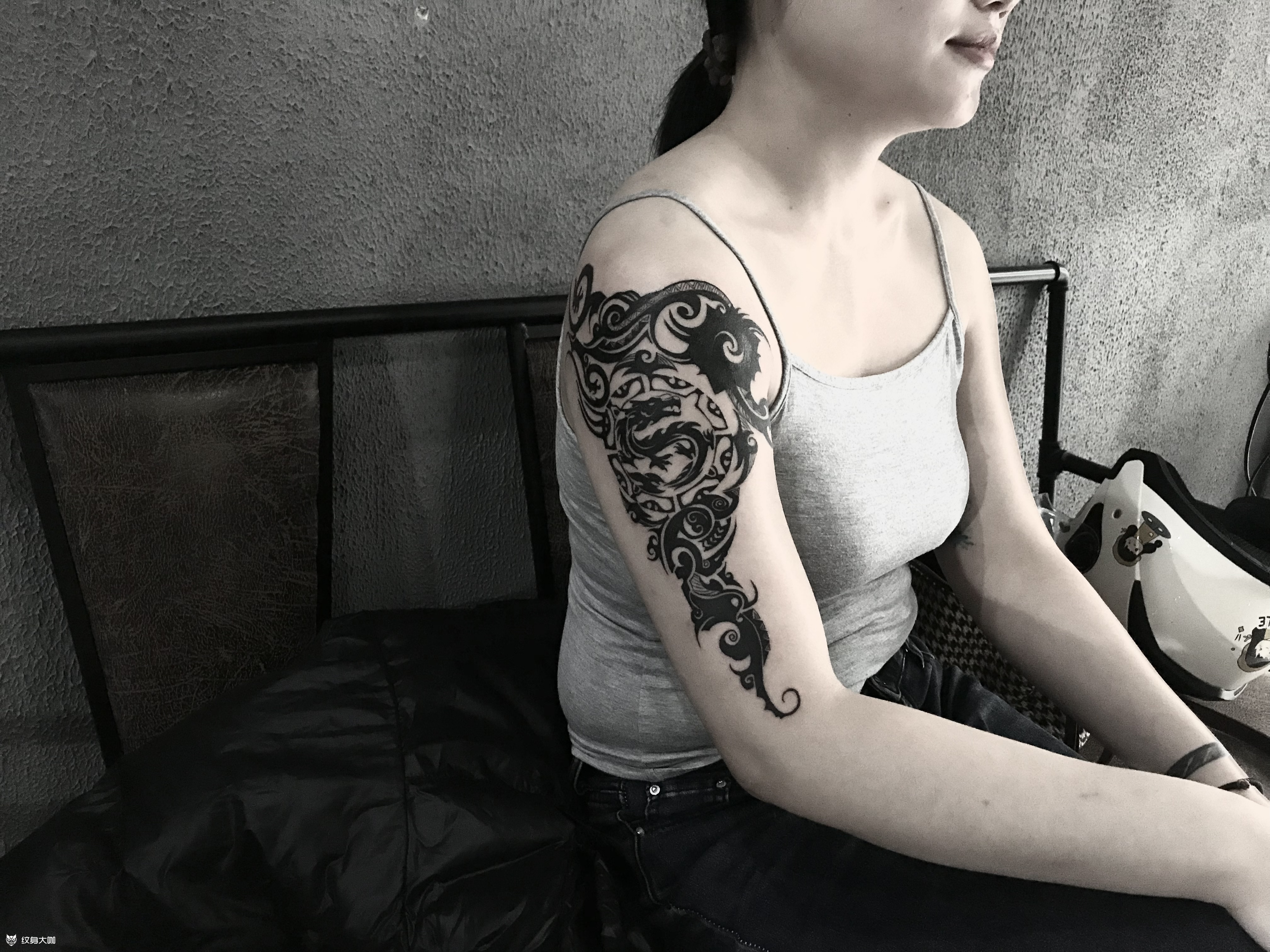 原创大臂图腾_纹身图案手稿图片_陆标的纹身作品集