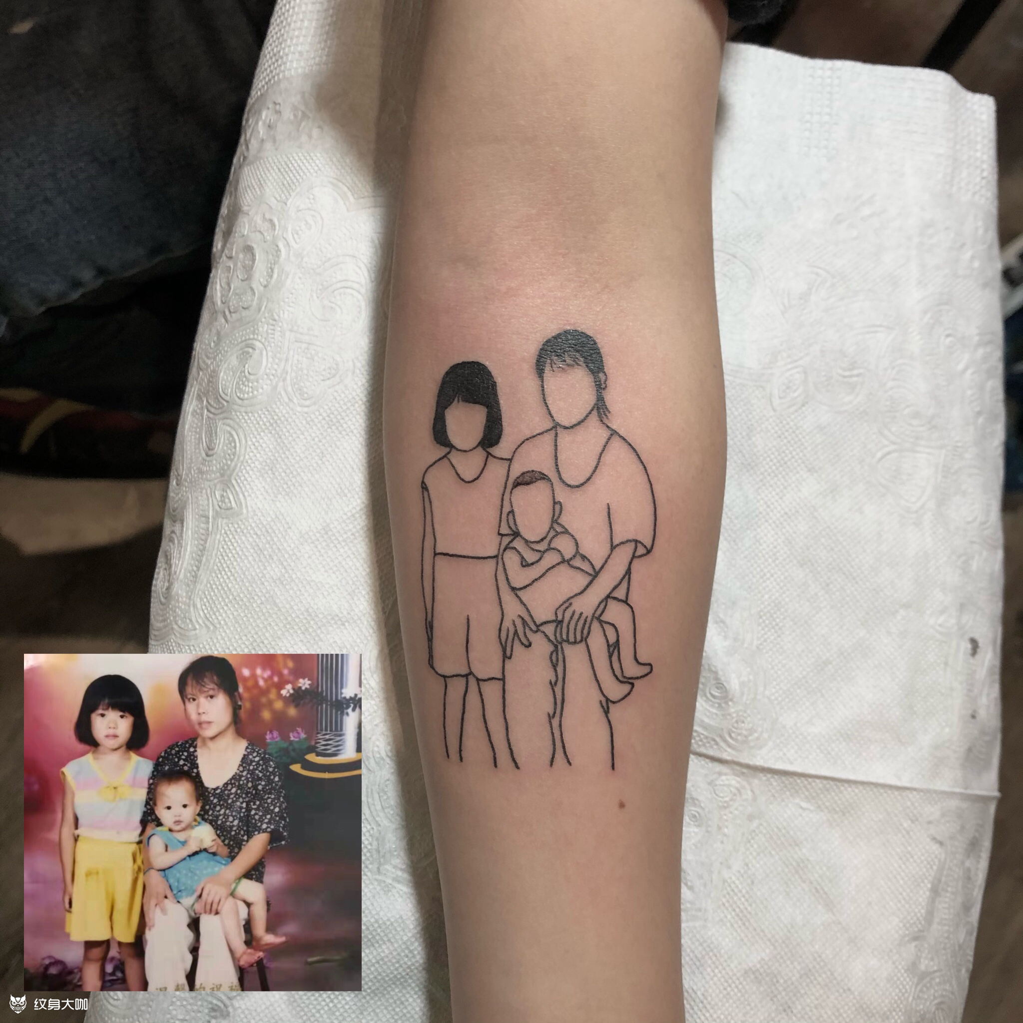 一家人_纹身图案手稿图片_三告的纹身作品集