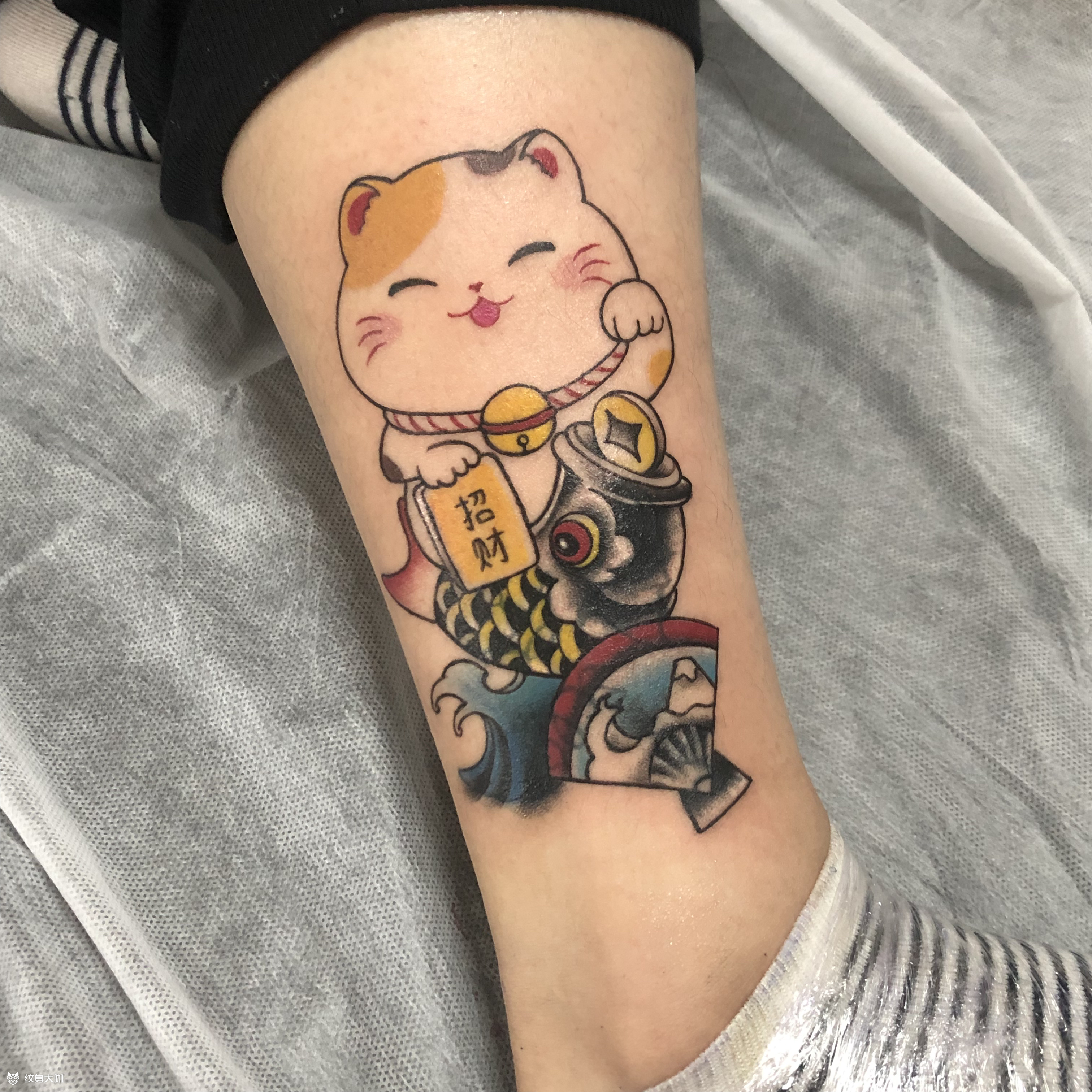 招财猫遮盖_纹身图案手稿图片_阿乐的纹身作品集