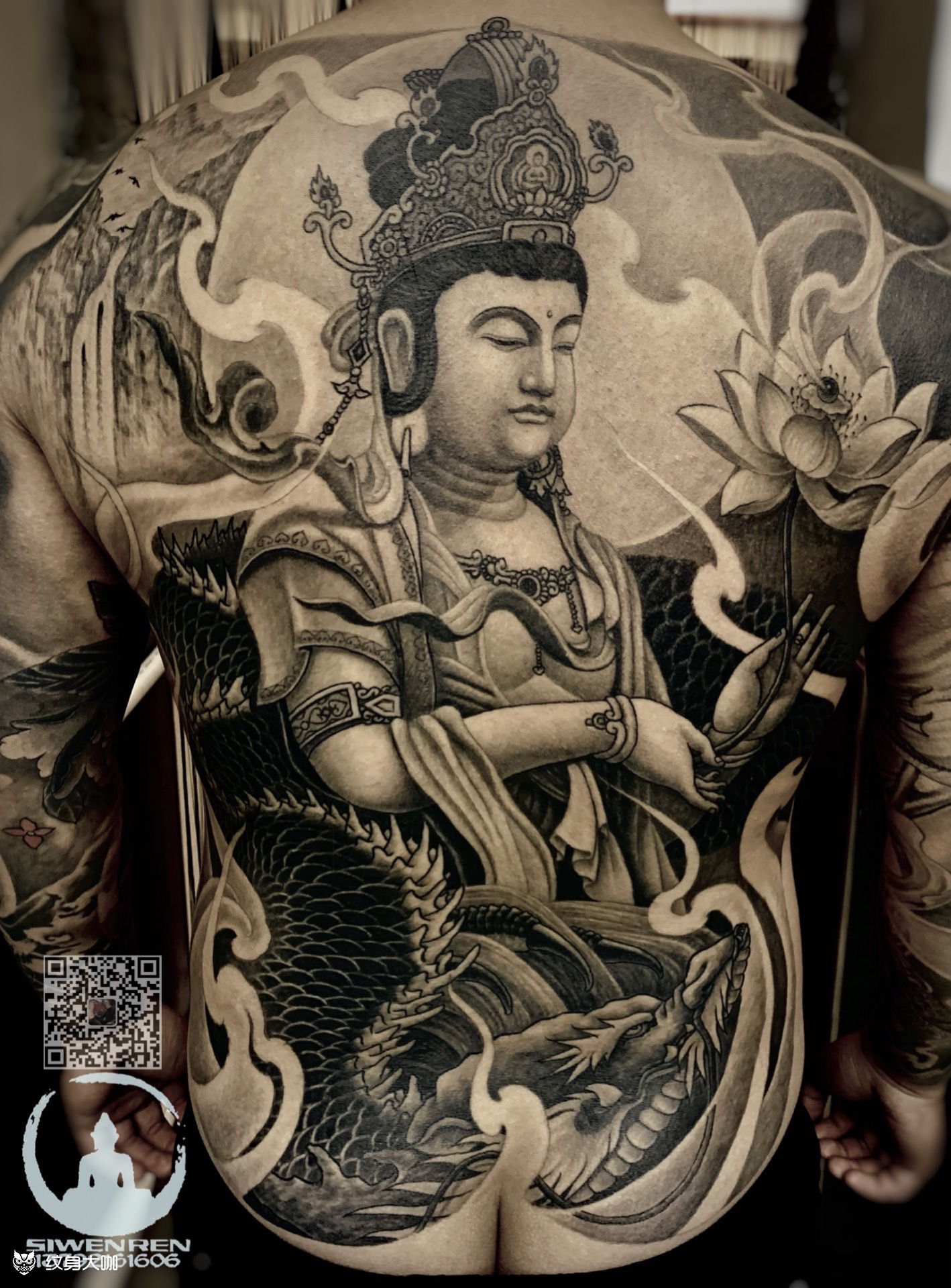 大势至菩萨恢复后_纹身图案手稿图片_思纹人的纹身作品集