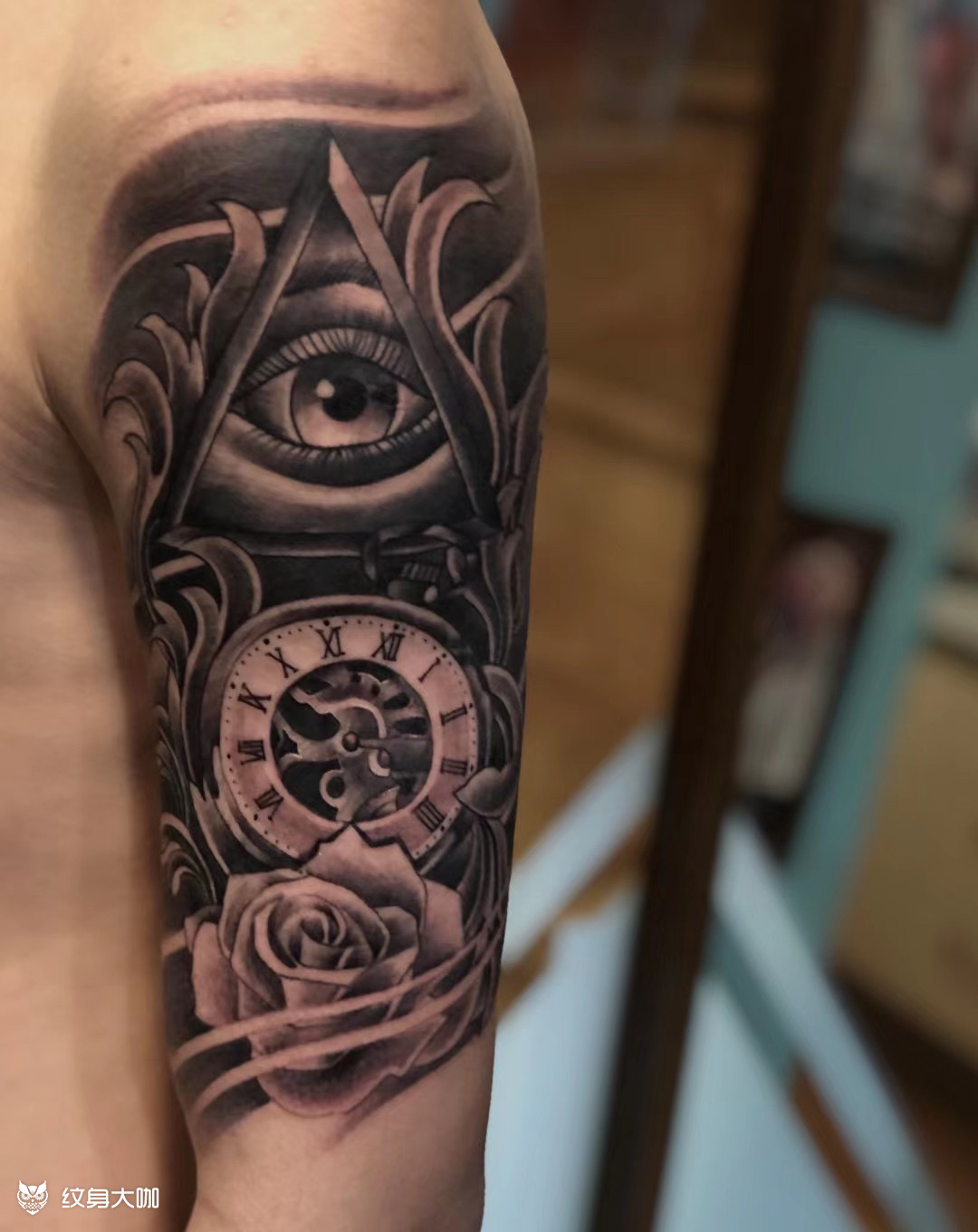 大臂欧美_纹身图案手稿图片_大禹的纹身作品集