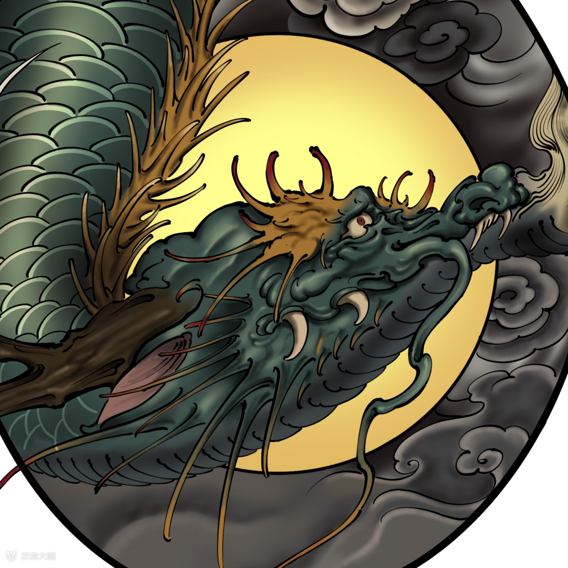 (客订)云中龙半甲纹身7815客_纹身吧社区 - 纹身大咖