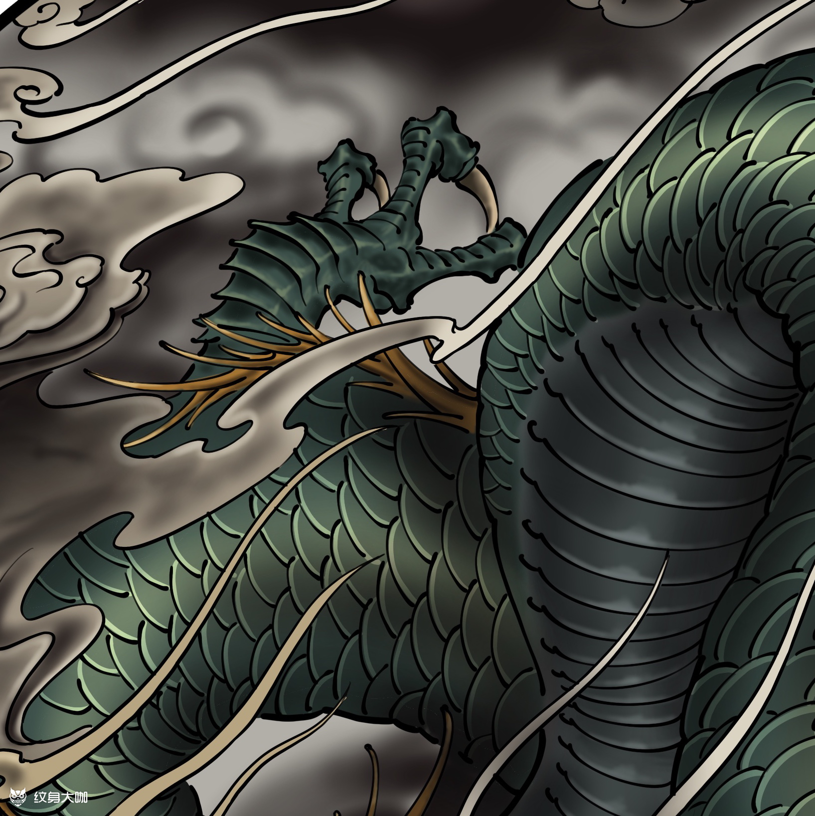 (客订)云中龙半甲纹身7815客_纹身吧社区 - 纹身大咖