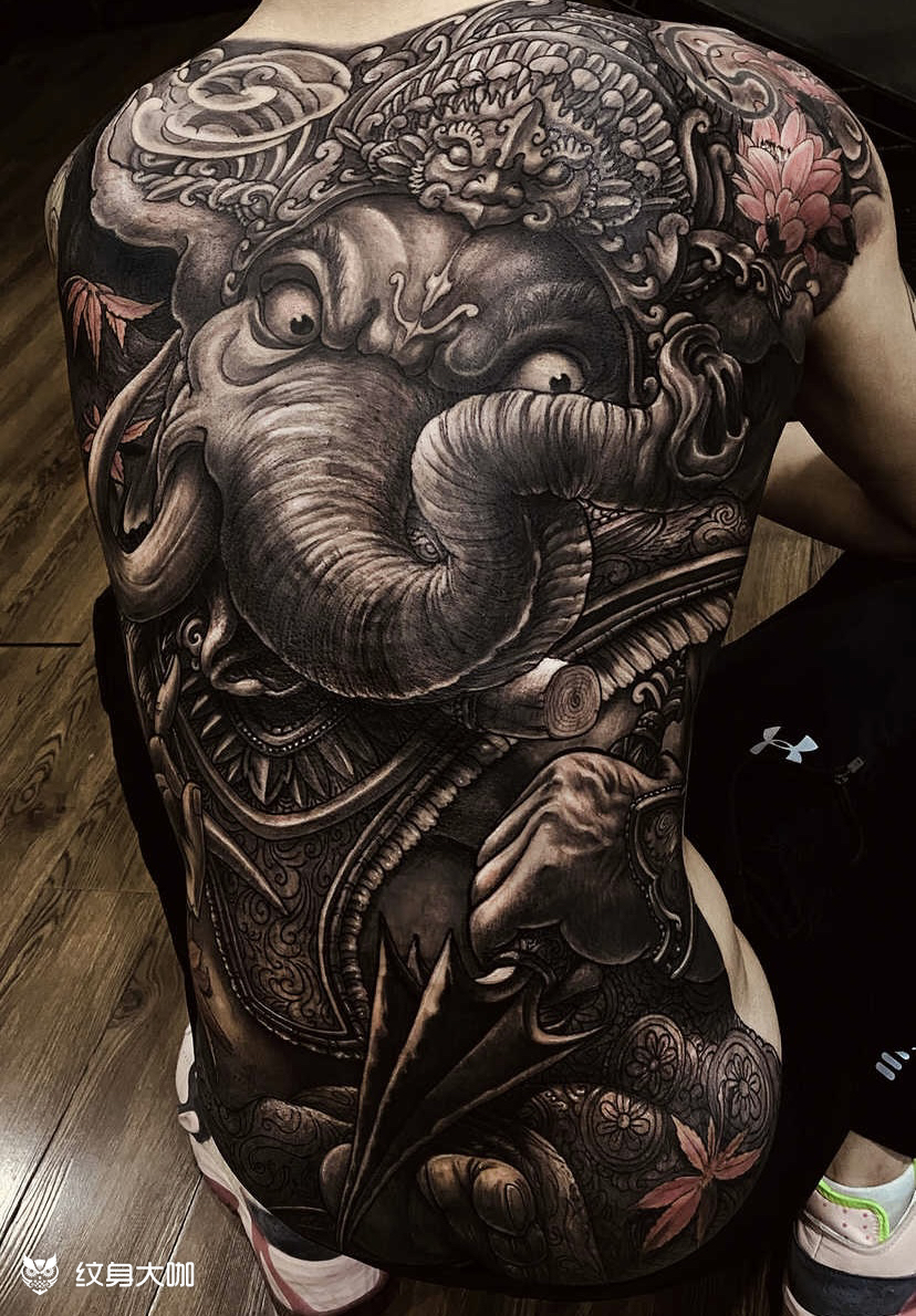 谁能来点象神满背手稿呀或者下_纹身吧社区 - 纹身大咖