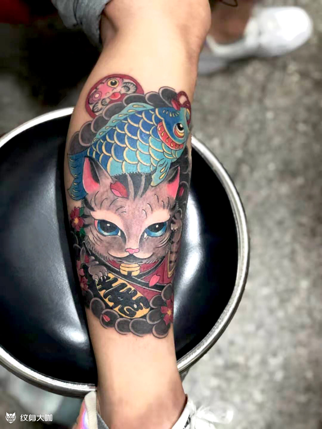 招财猫_纹身图案手稿图片_孙则尧的纹身作品集