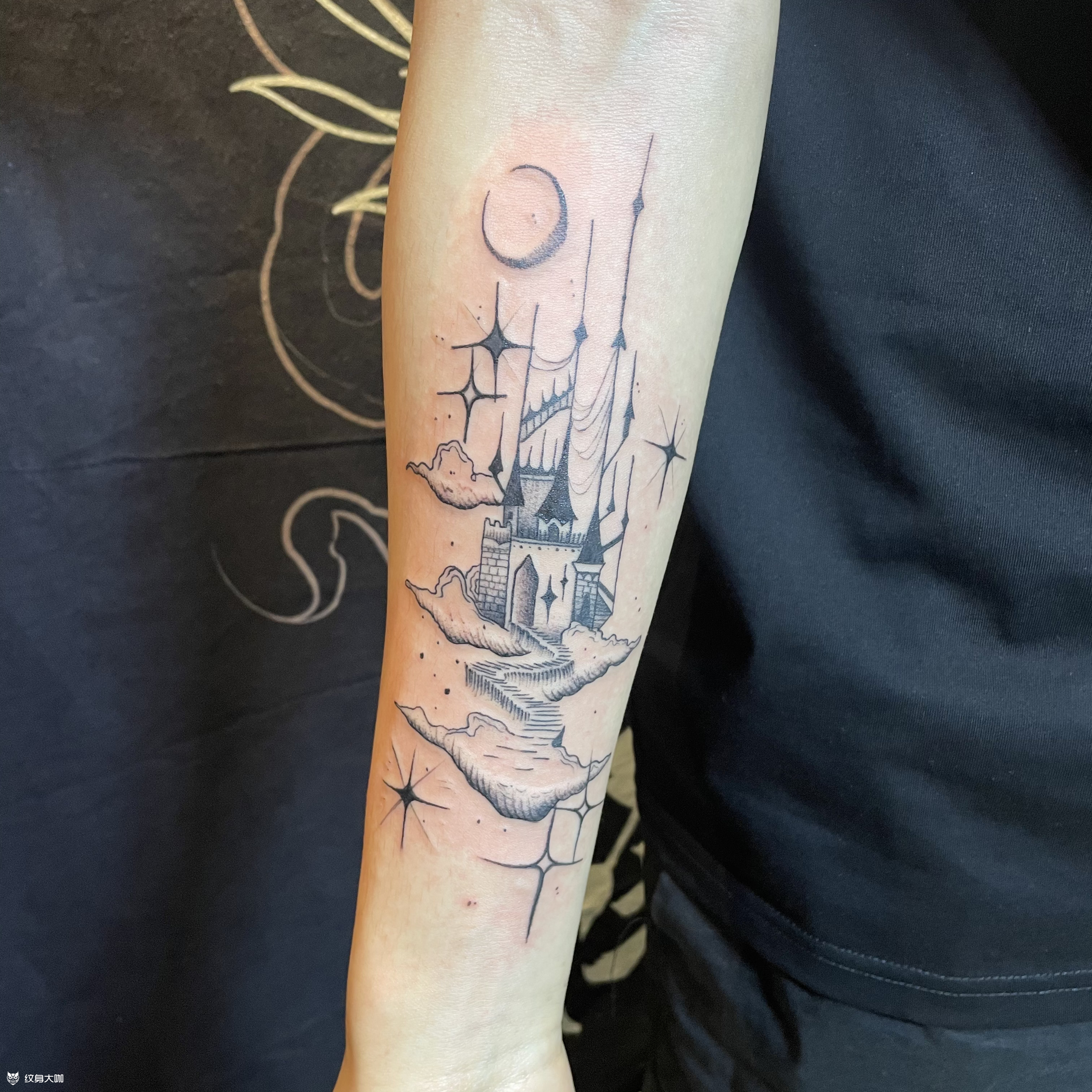 建筑物_纹身图案手稿图片_胡子哥的纹身作品集