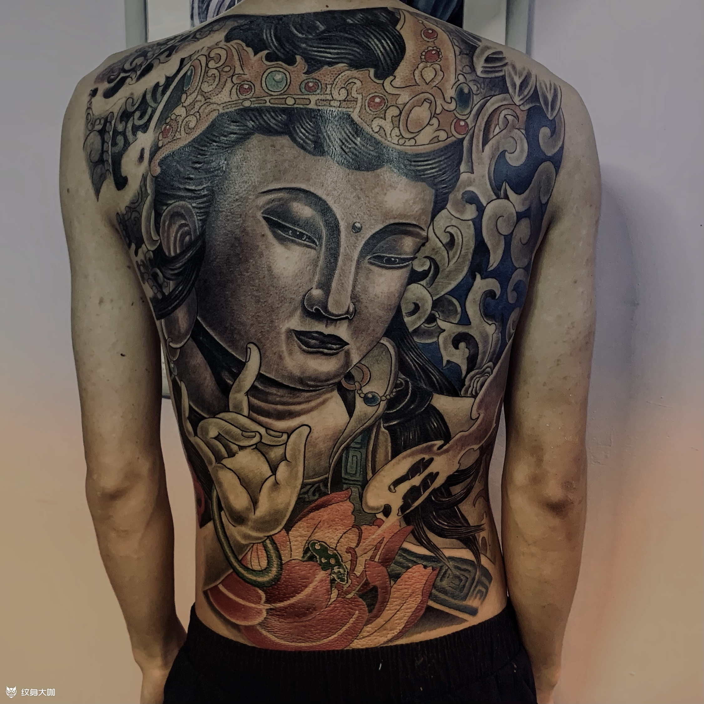 大势至菩萨_纹身图案手稿图片_孔大魔王的纹身作品集