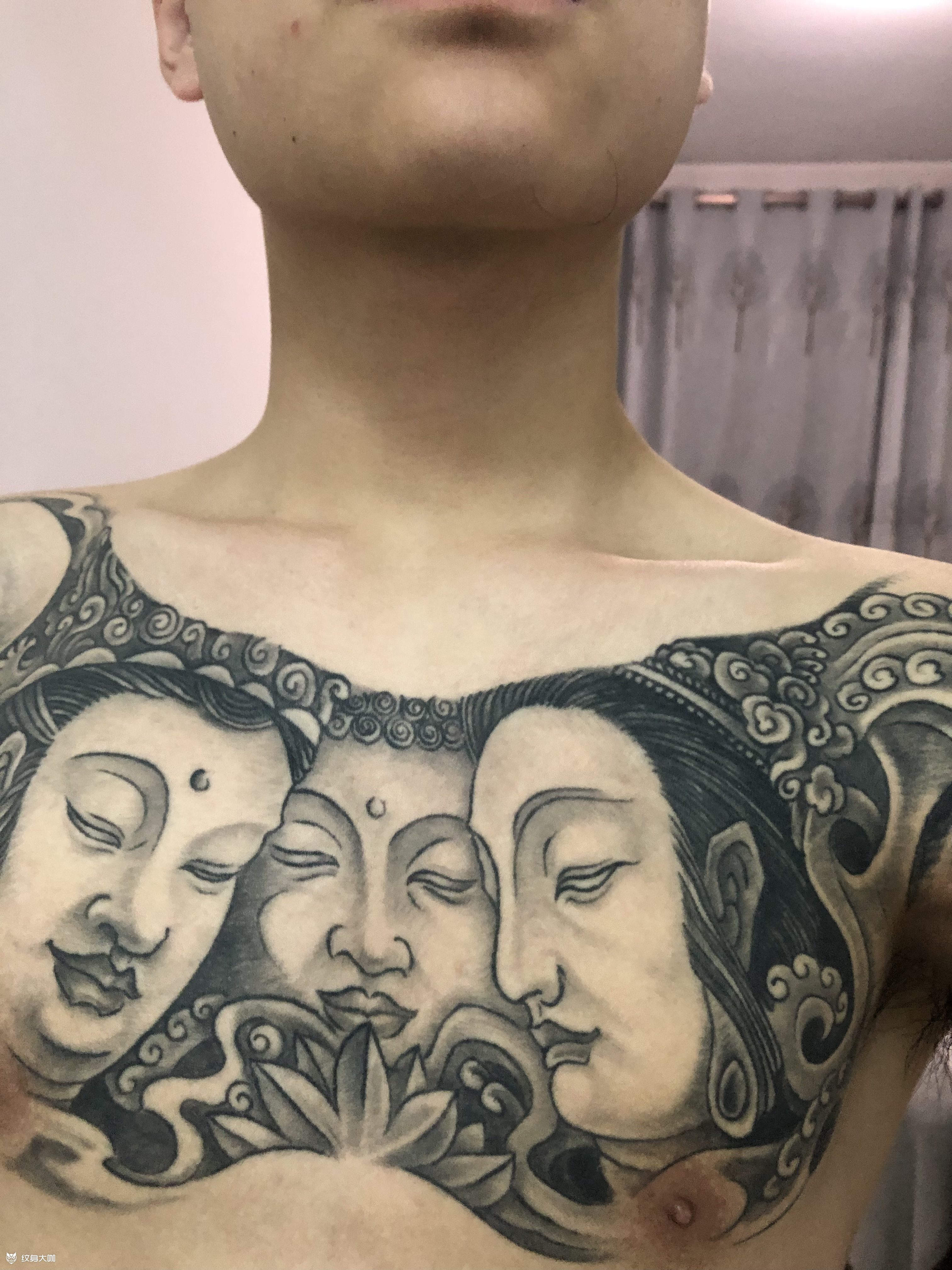 三面佛初中纹的 般若没包完 你_纹身吧社区 - 纹身大咖