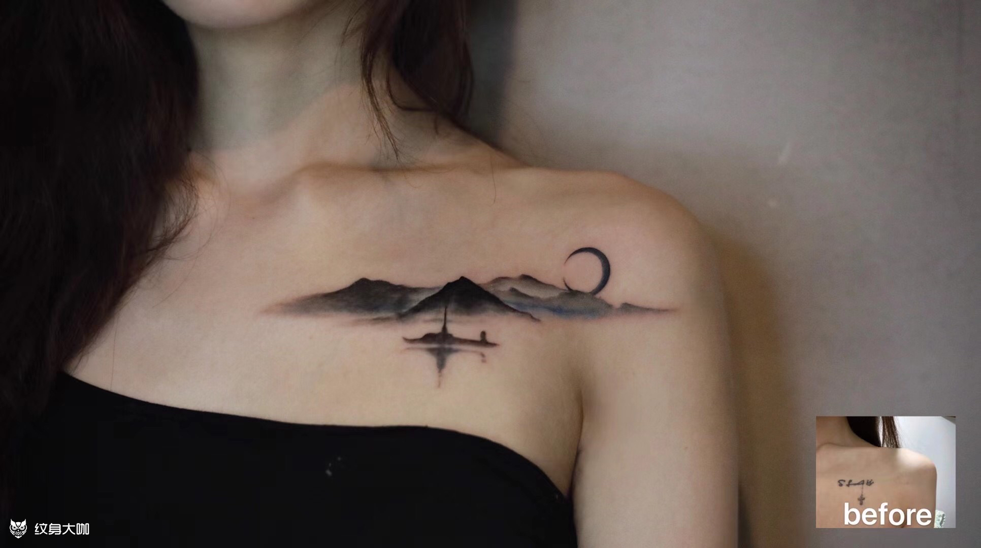 水墨风景_纹身图案手稿图片_雕安客服的纹身作品集