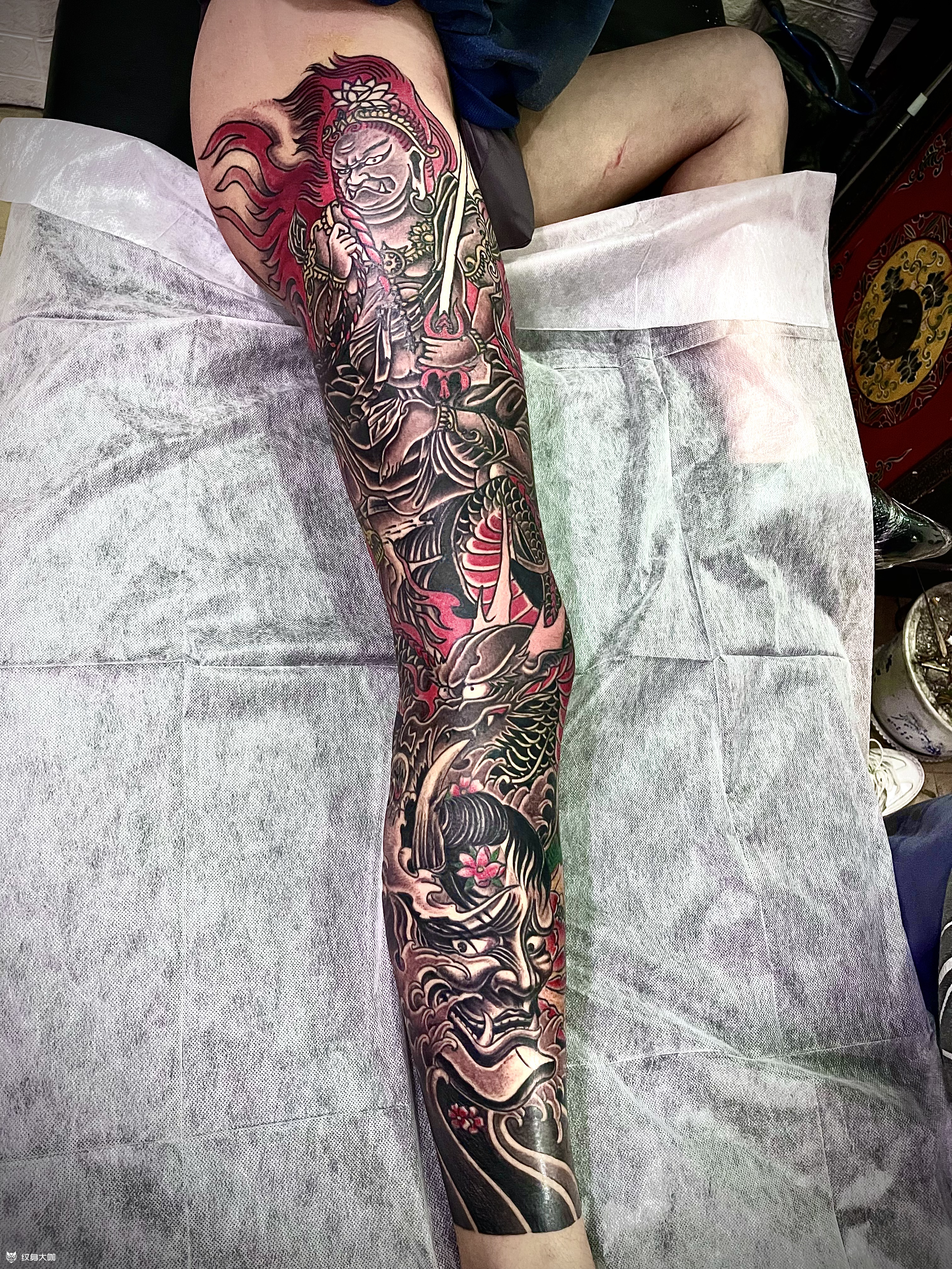 不动明王花腿原有般若线 添加_纹身吧社区 - 纹身大咖