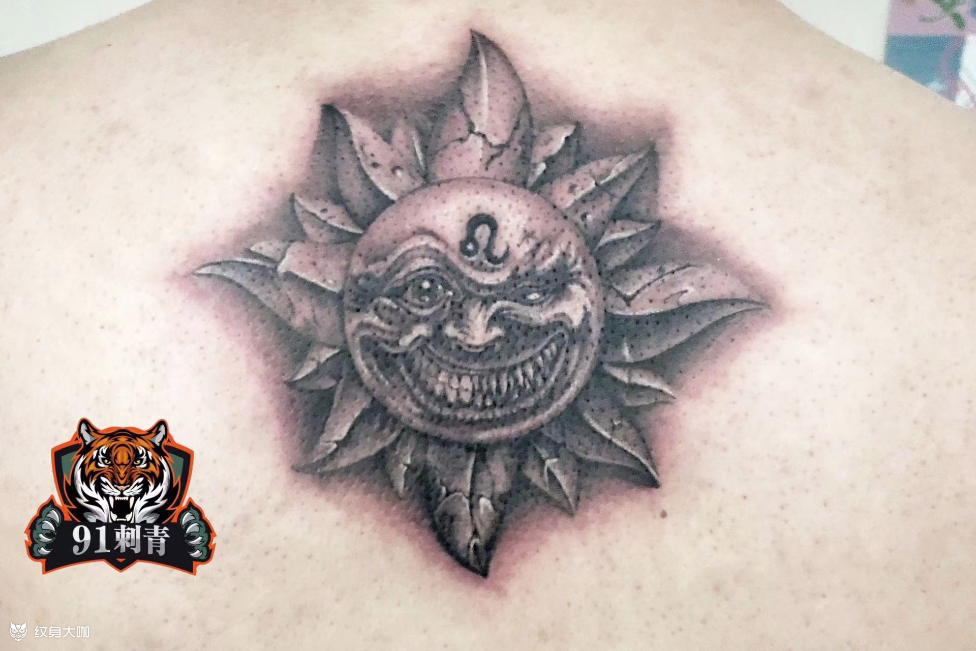 太阳神_纹身图案手稿图片_成虎的纹身作品集