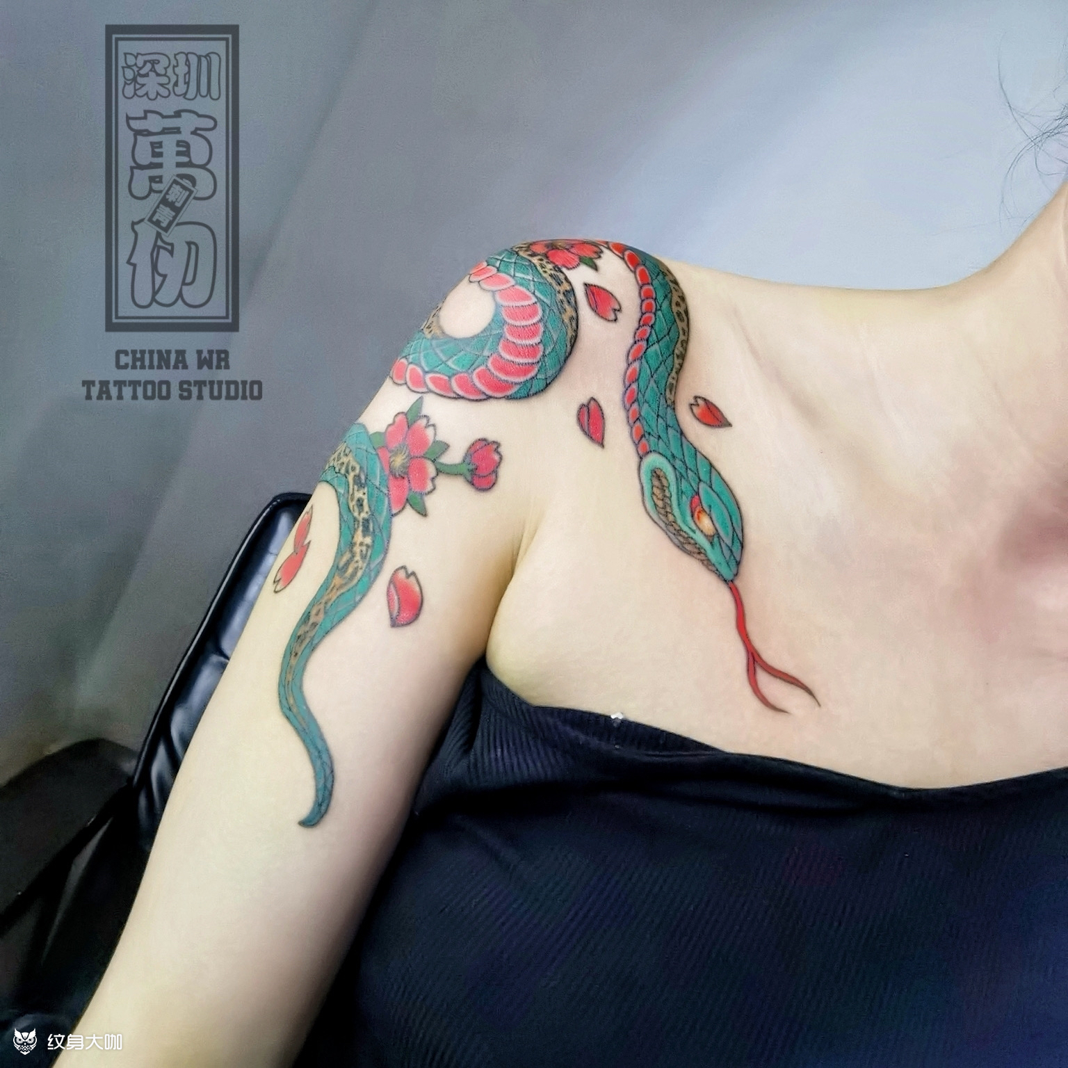 青蛇—买家秀/_纹身图案手稿图片_jessy的纹身作品集