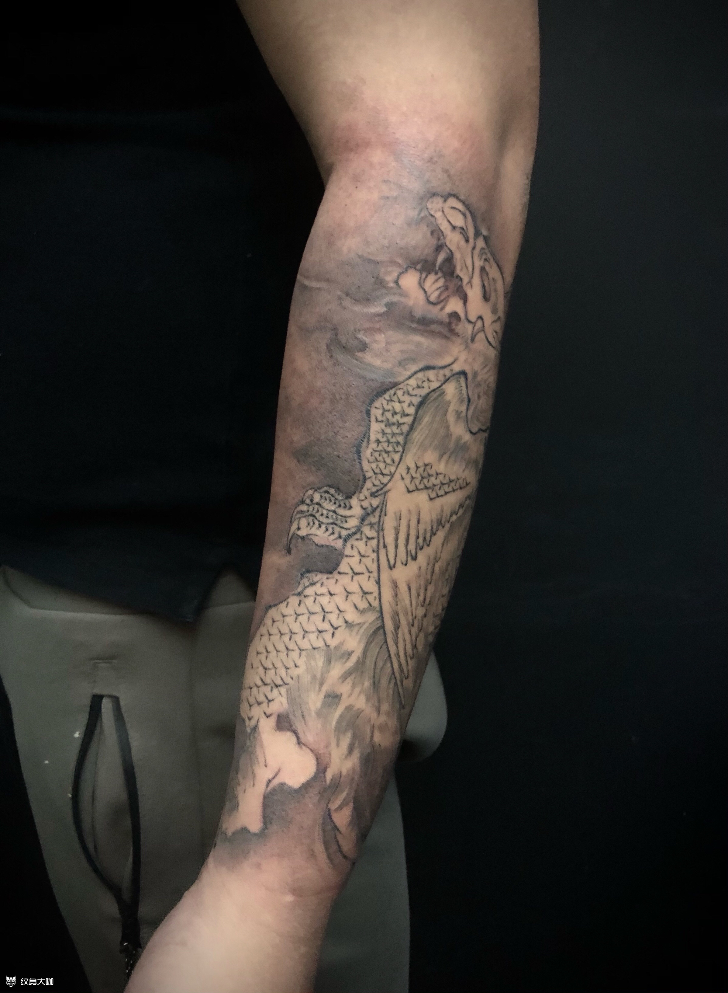 国风小臂貔貅_纹身图案手稿图片_太白的纹身作品集