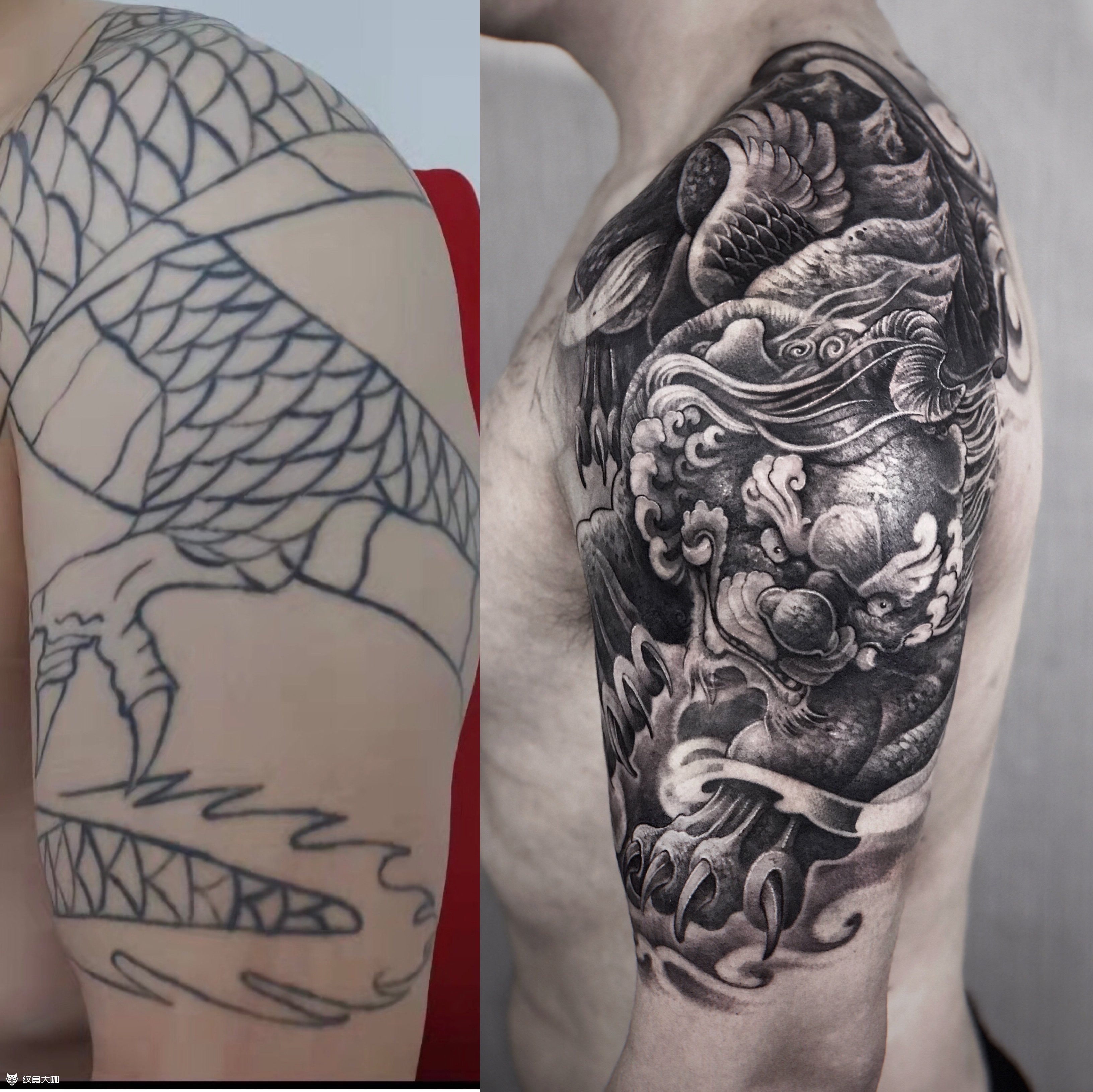 遮盖_纹身图案手稿图片_老牛的纹身作品集