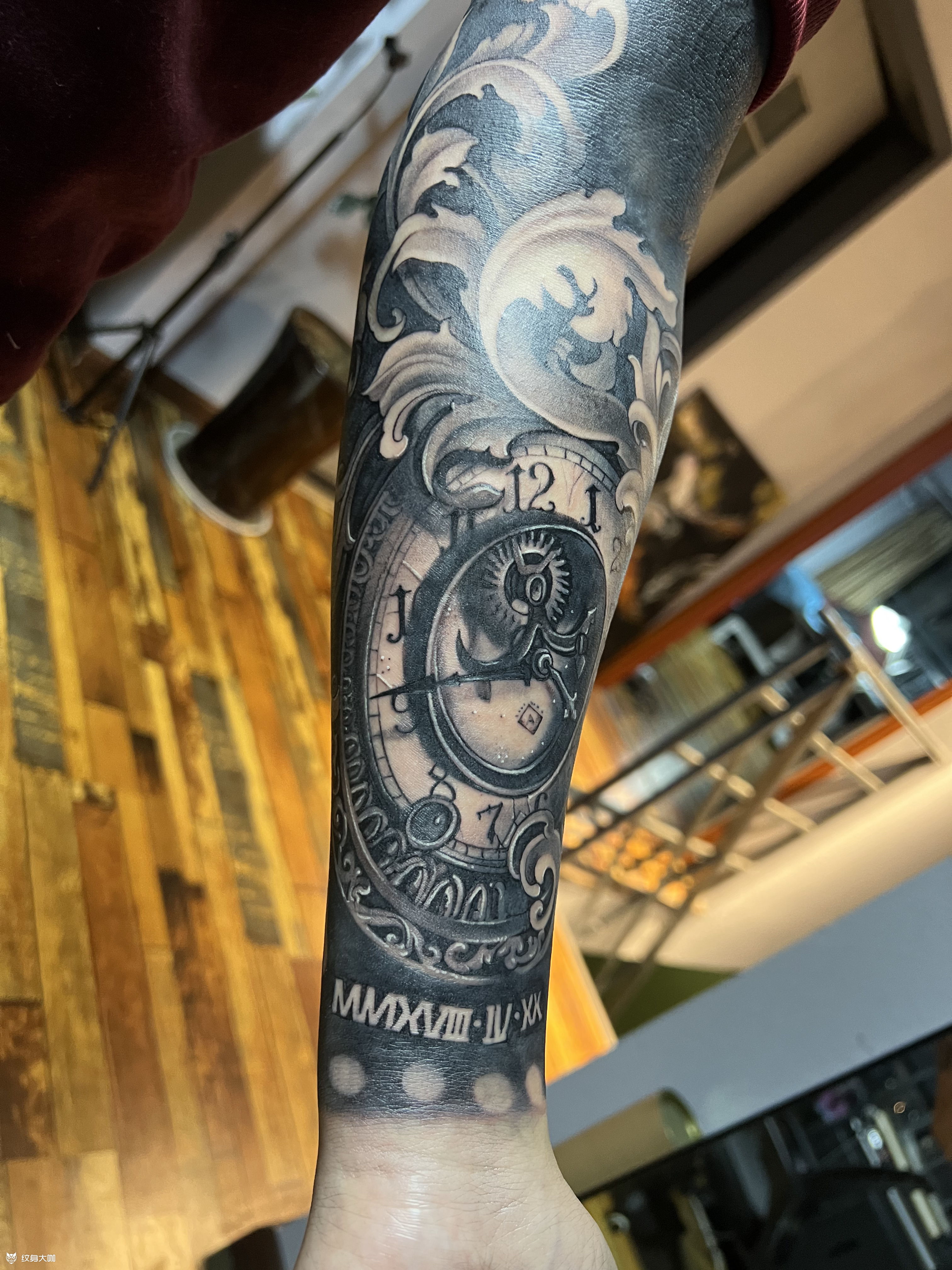 花臂进行中_纹身图案手稿图片_高敏的纹身作品集