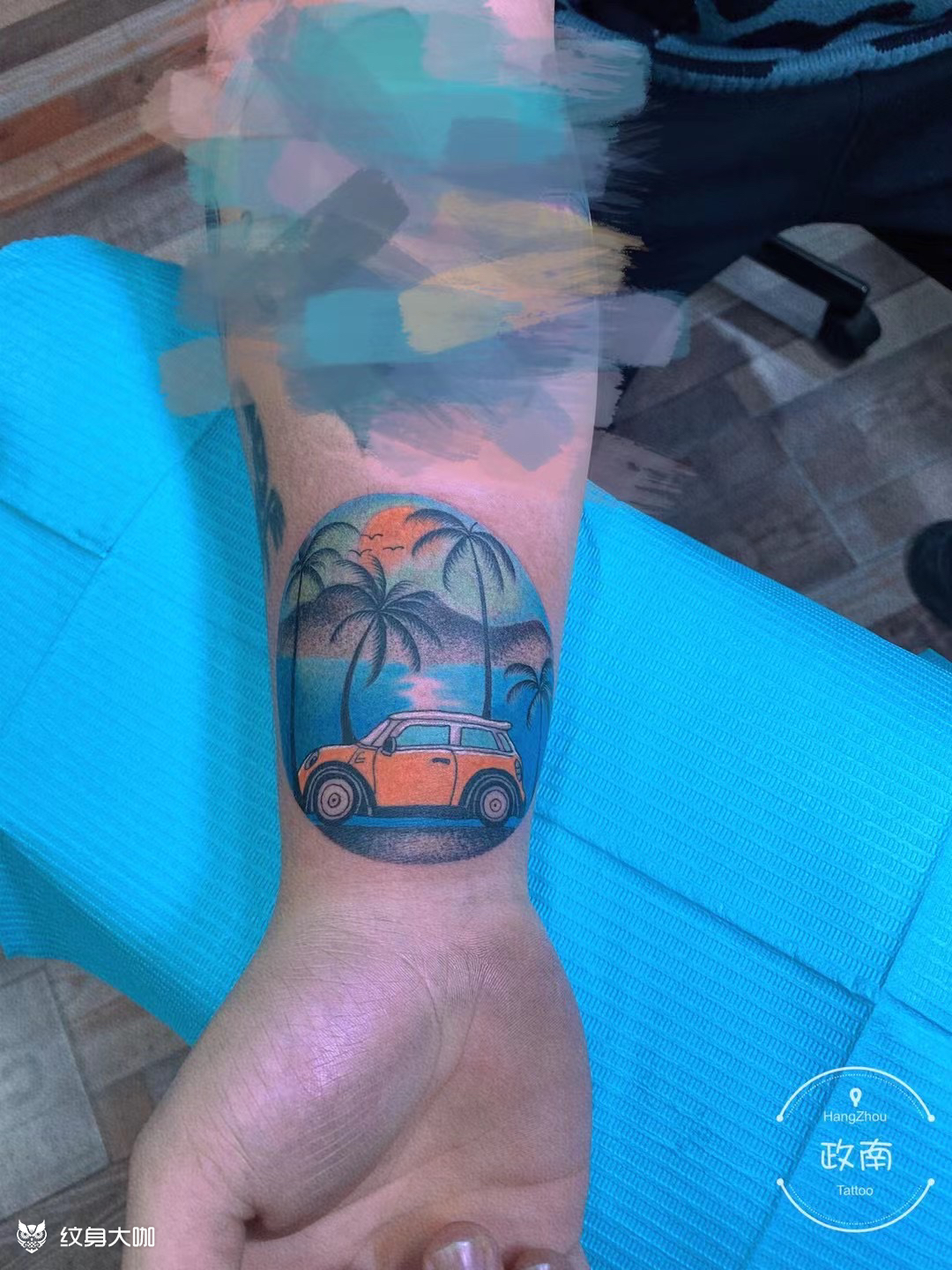 海滩上的mini_纹身图案手稿图片_刺卿师的纹身作品集