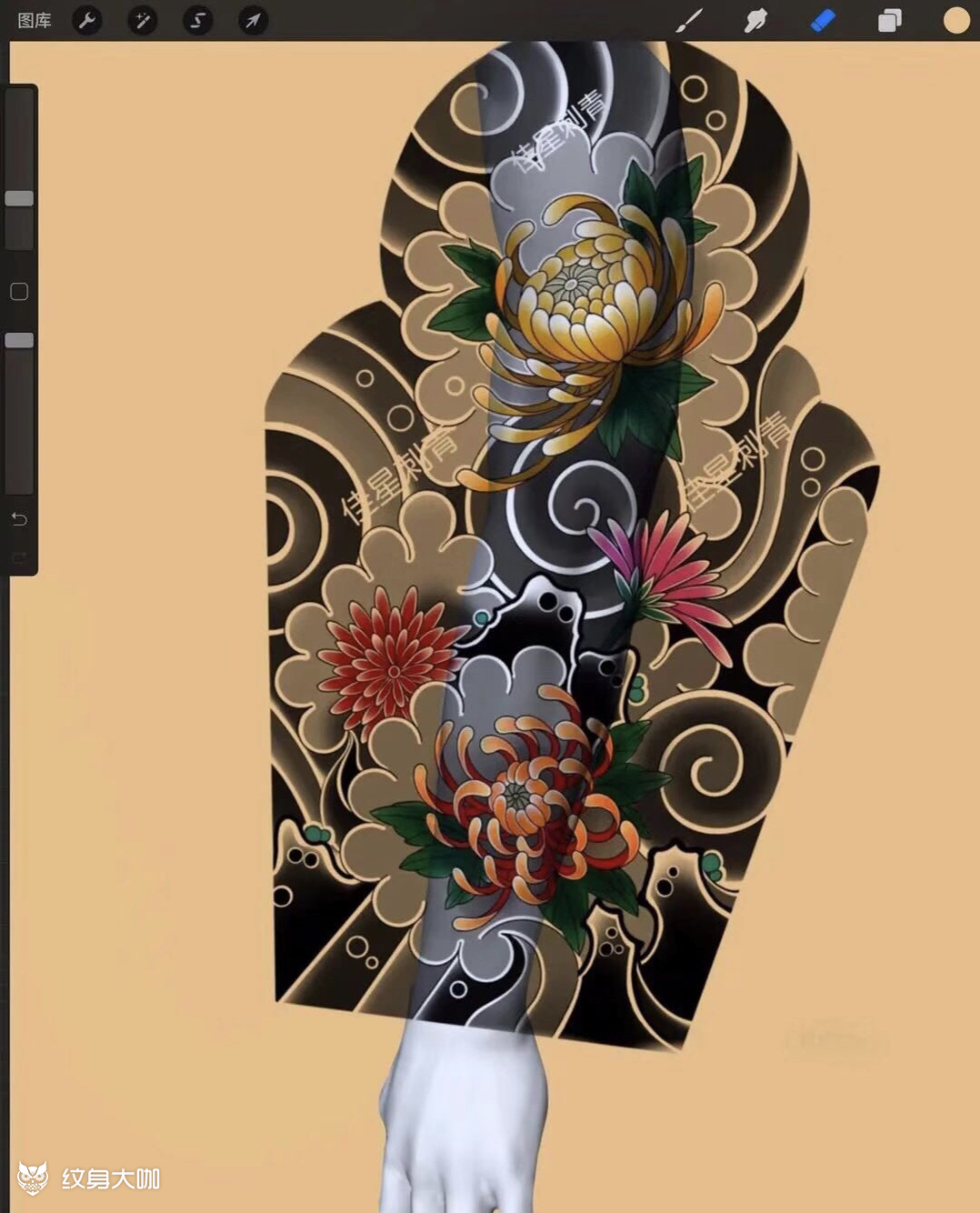 老传统花臂素材_纹身吧社区 - 纹身大咖