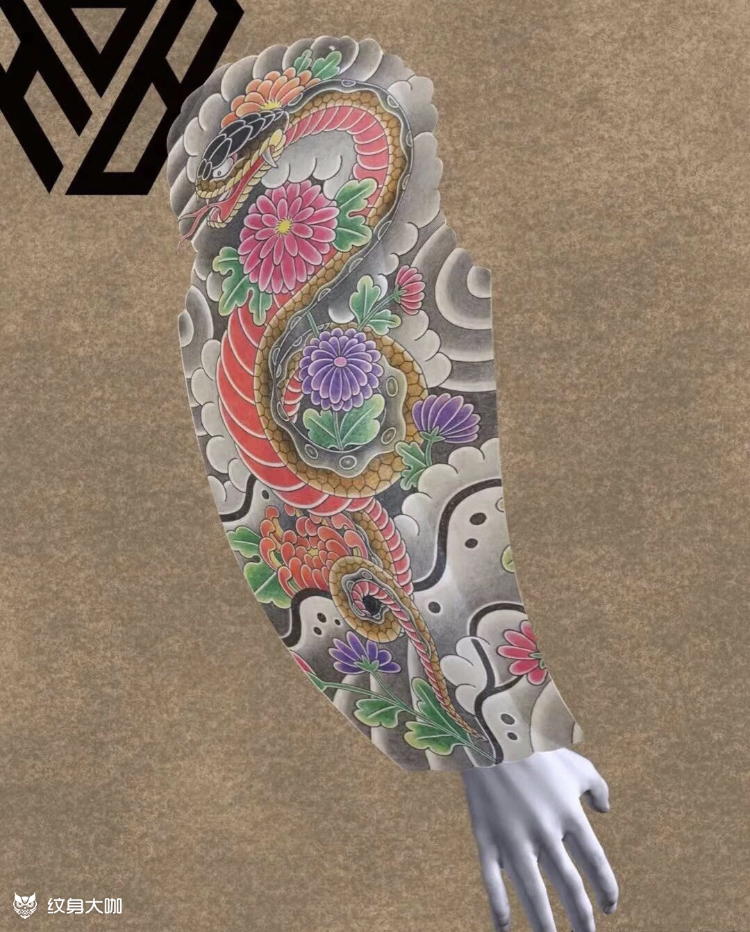 老传统花臂素材_纹身吧社区 - 纹身大咖