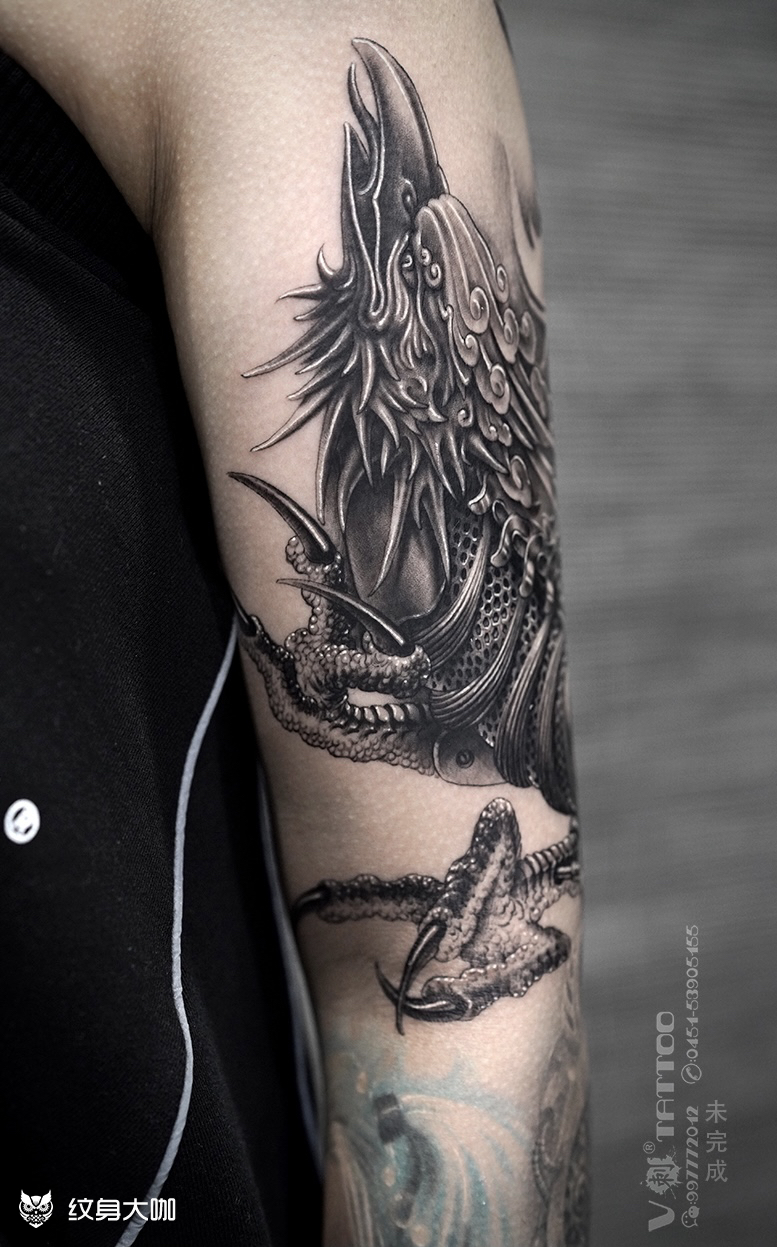 哈尔滨纹身|机械凤凰 # 水到_纹身吧社区 - 纹身大咖