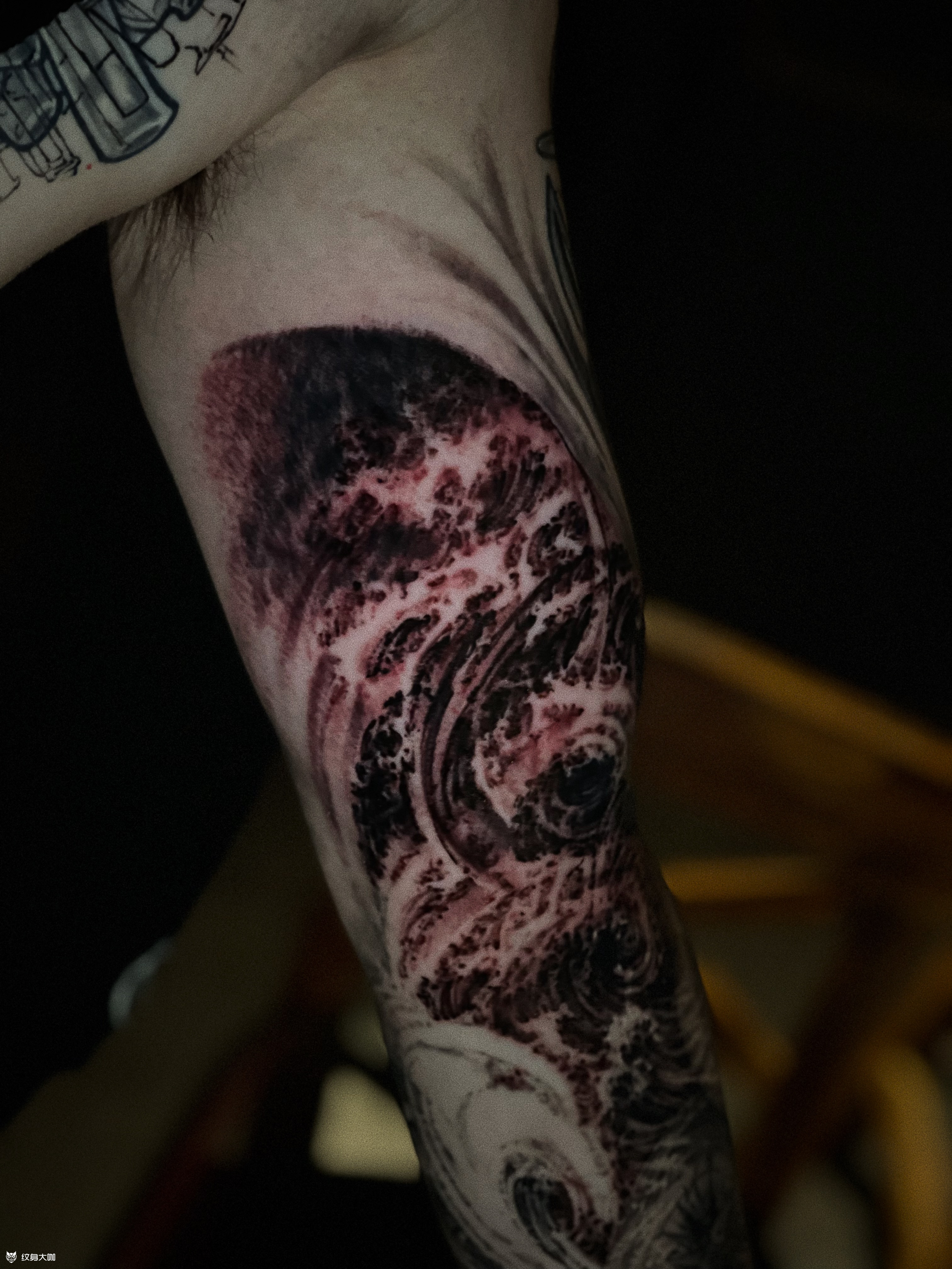 随笔浪花_纹身图案手稿图片_丁丁的纹身作品集