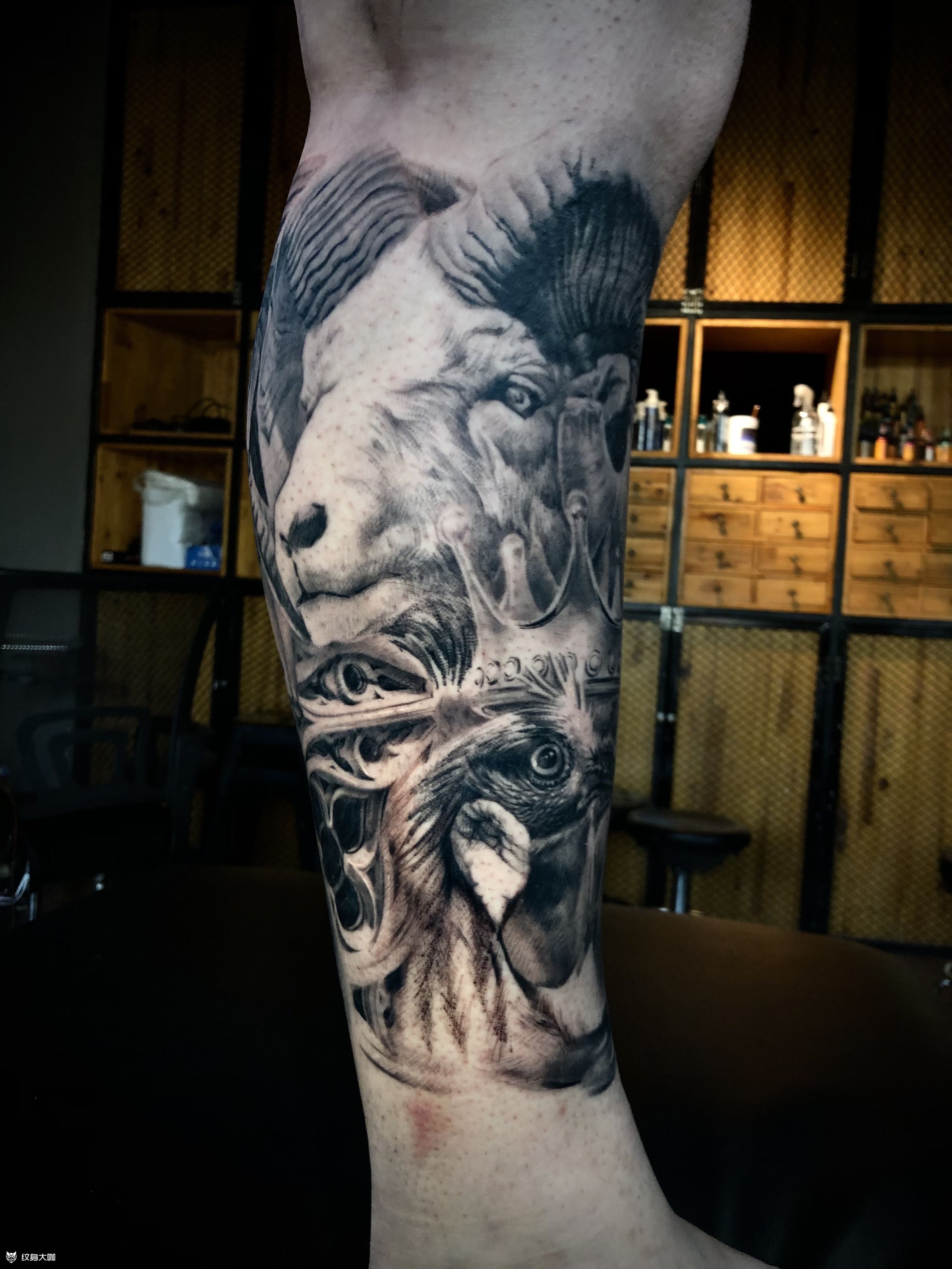 欧美写实花腿 2018年做的小_纹身吧社区 - 纹身大咖