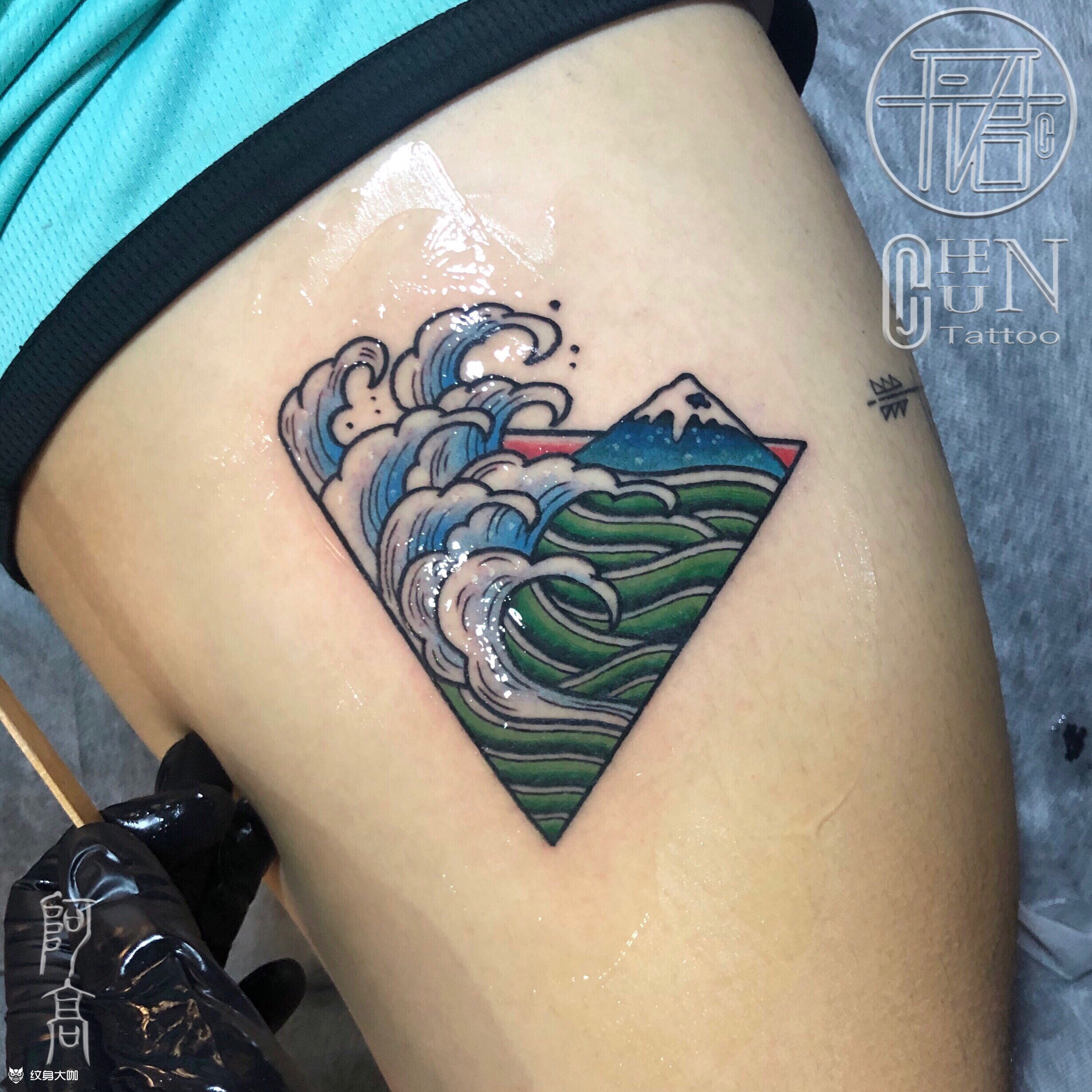 old school水浪_纹身图案手稿图片_阿高的纹身作品集