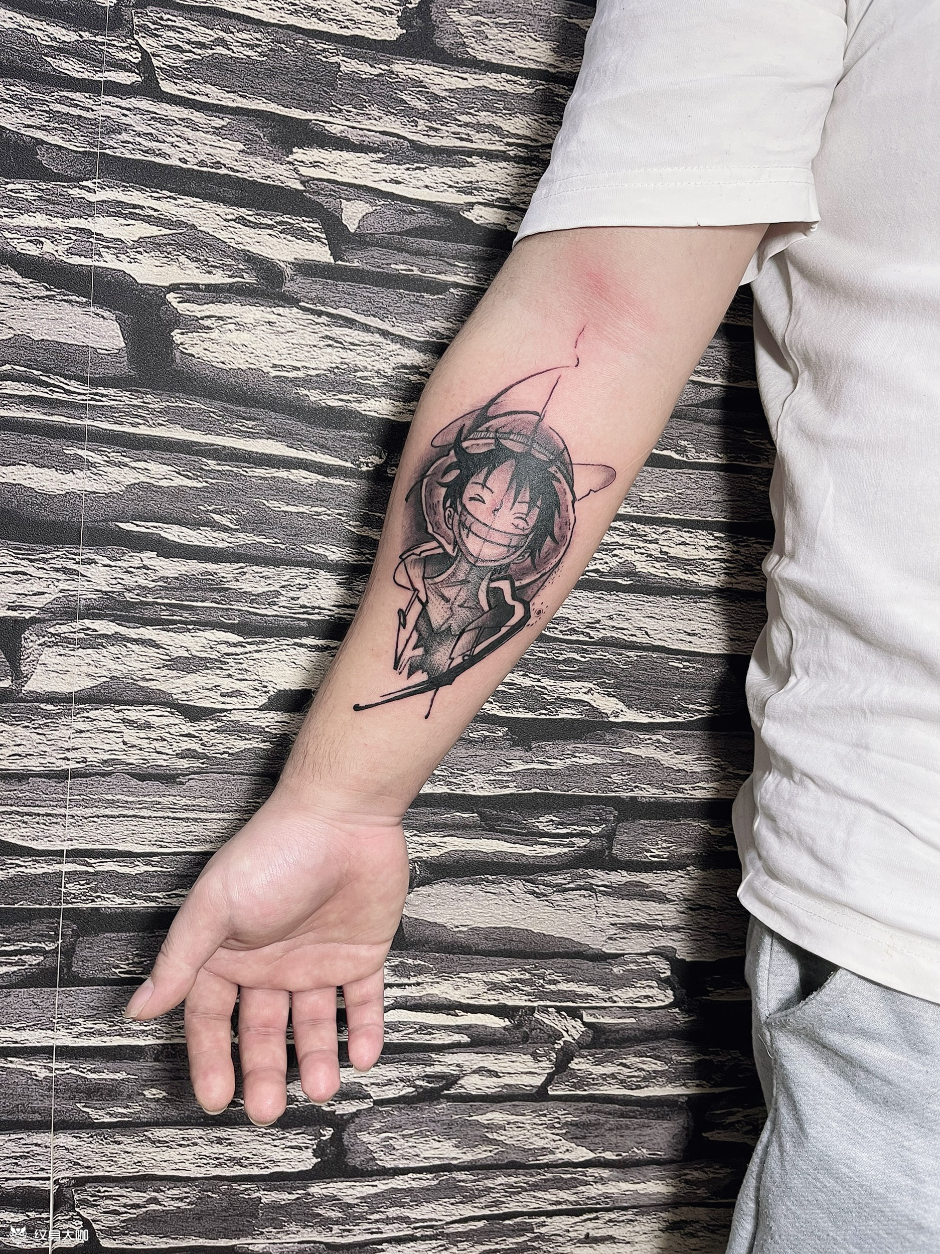 海贼王路飞_纹身图案手稿图片_彭画吉的纹身作品集